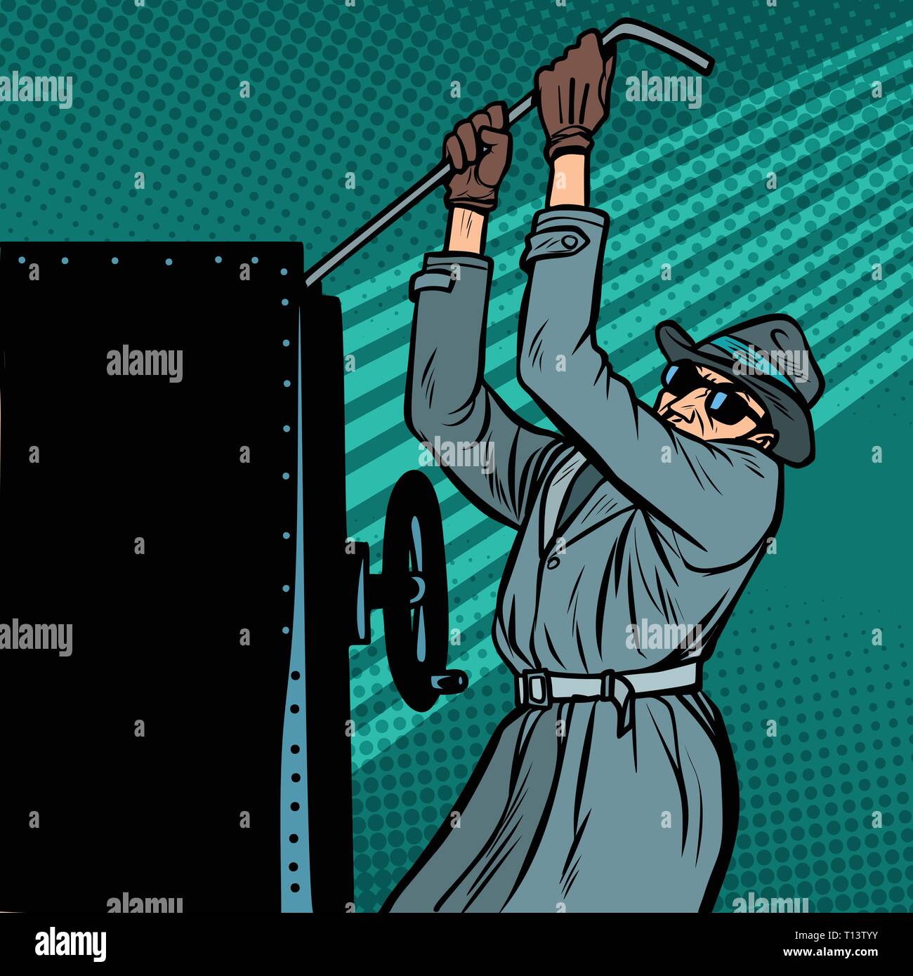 Spy se casse en coffre-fort Illustration de Vecteur