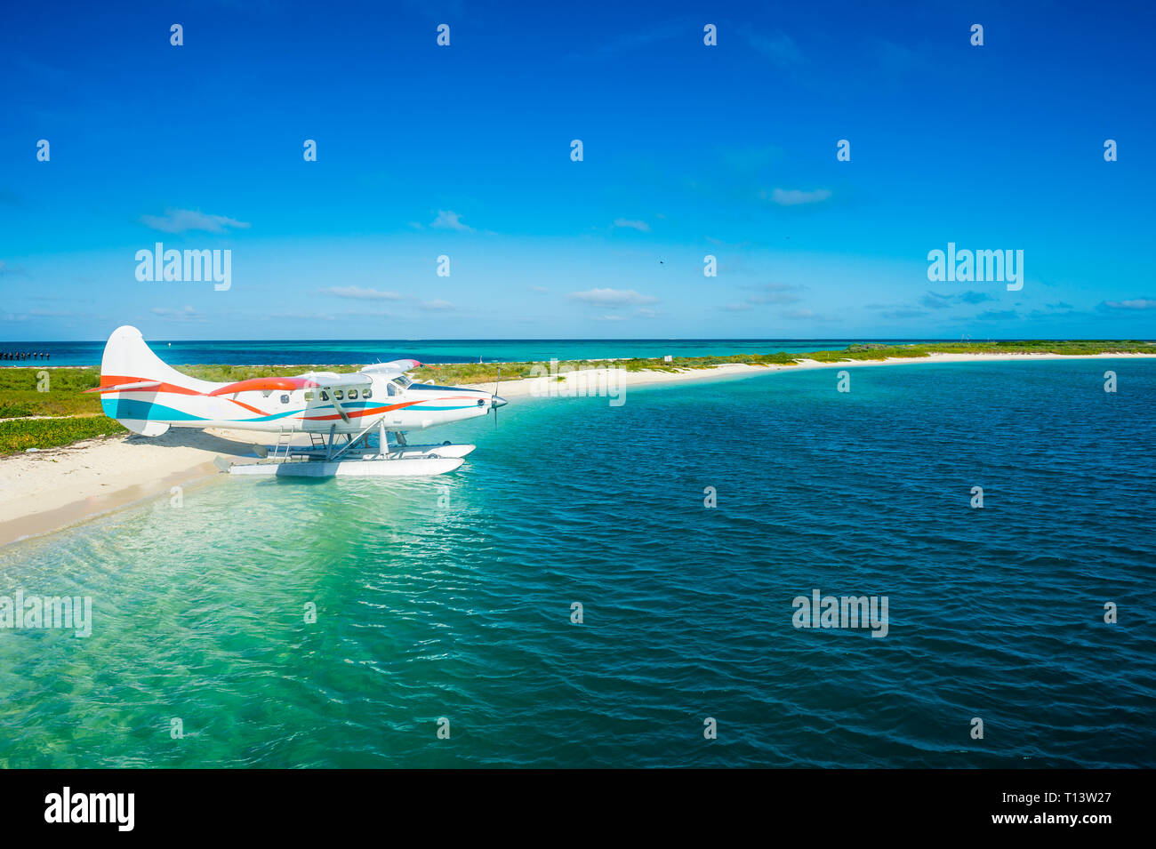 USA, Florida, Florida Keys, le parc national sec de Tortugas, plan d'eau dans les eaux turquoise du fort Jefferson Banque D'Images
