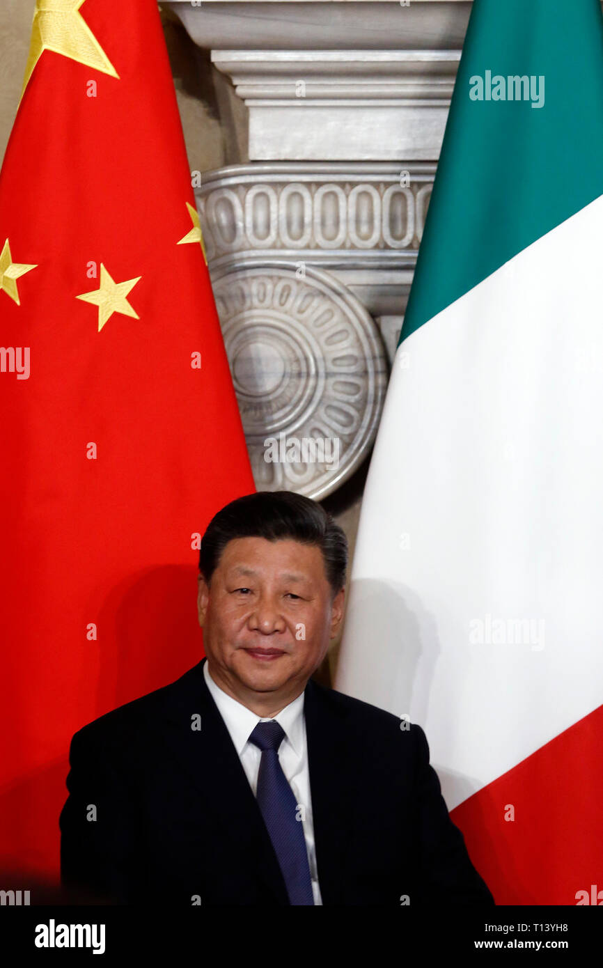 Rome, Italie. 23 Mar 2019. Xi Jinping . Le Président de la République démocratique chinoise visite le Premier ministre italien de signer des accords économiques à Villa Madama. photo di Samantha Zucchi/Insidefoto insidefoto Crédit : srl/Alamy Live News Banque D'Images