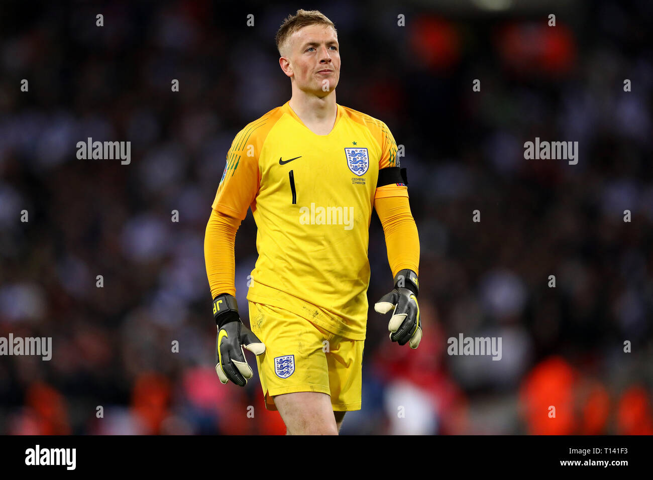 La Jordanie Pickford d'Angleterre - France / République tchèque, l'UEFA Euro 2020 Qualifications - Groupe A, le Stade de Wembley, Londres - 22 mars 2019 Editorial Utilisez uniquement Banque D'Images