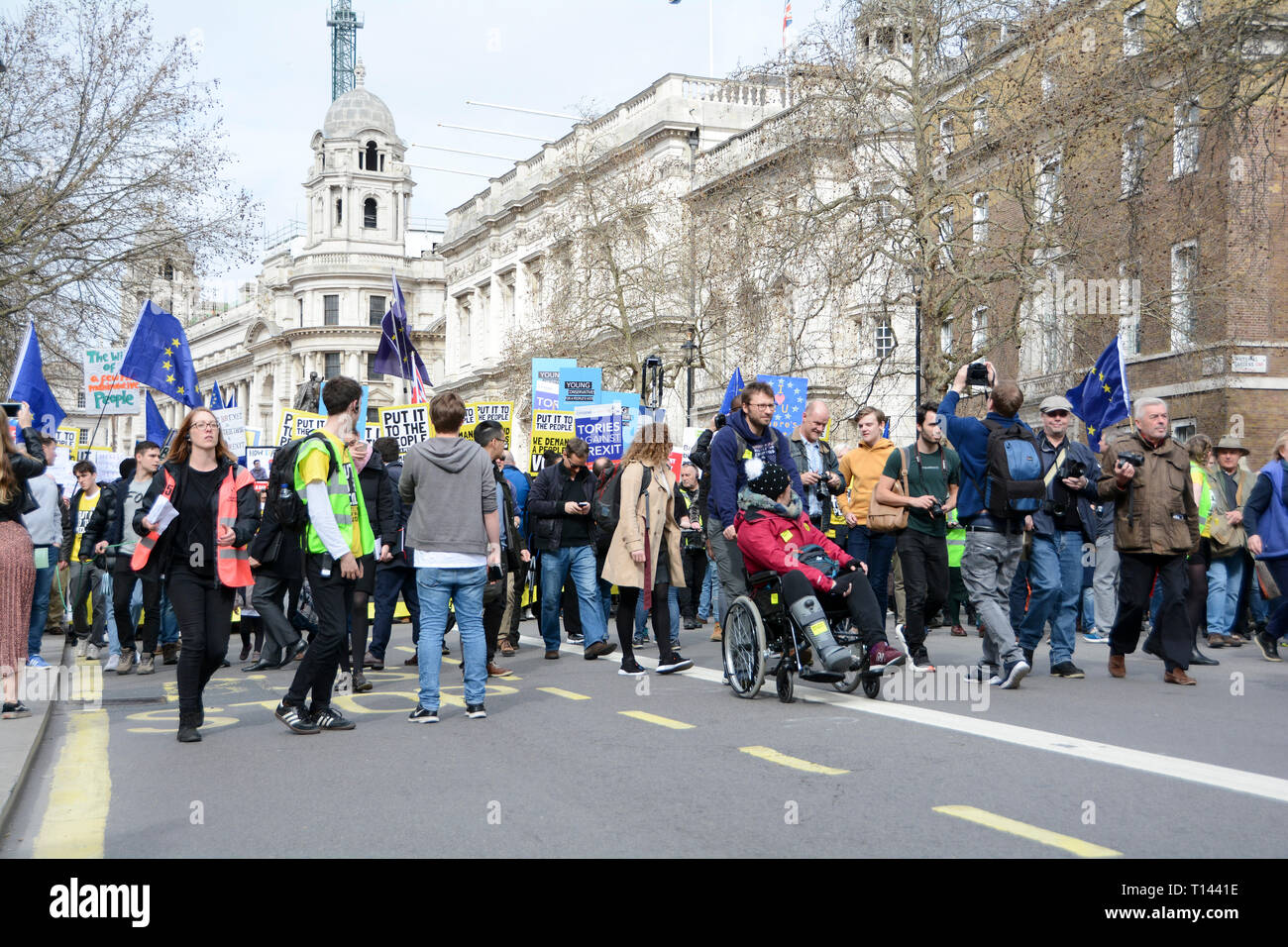 Londres, Angleterre, Royaume-Uni. 23 mars 2019. Brexit Mars vote du peuple de protestation © Benjamin John/ Alamy Live News. Banque D'Images