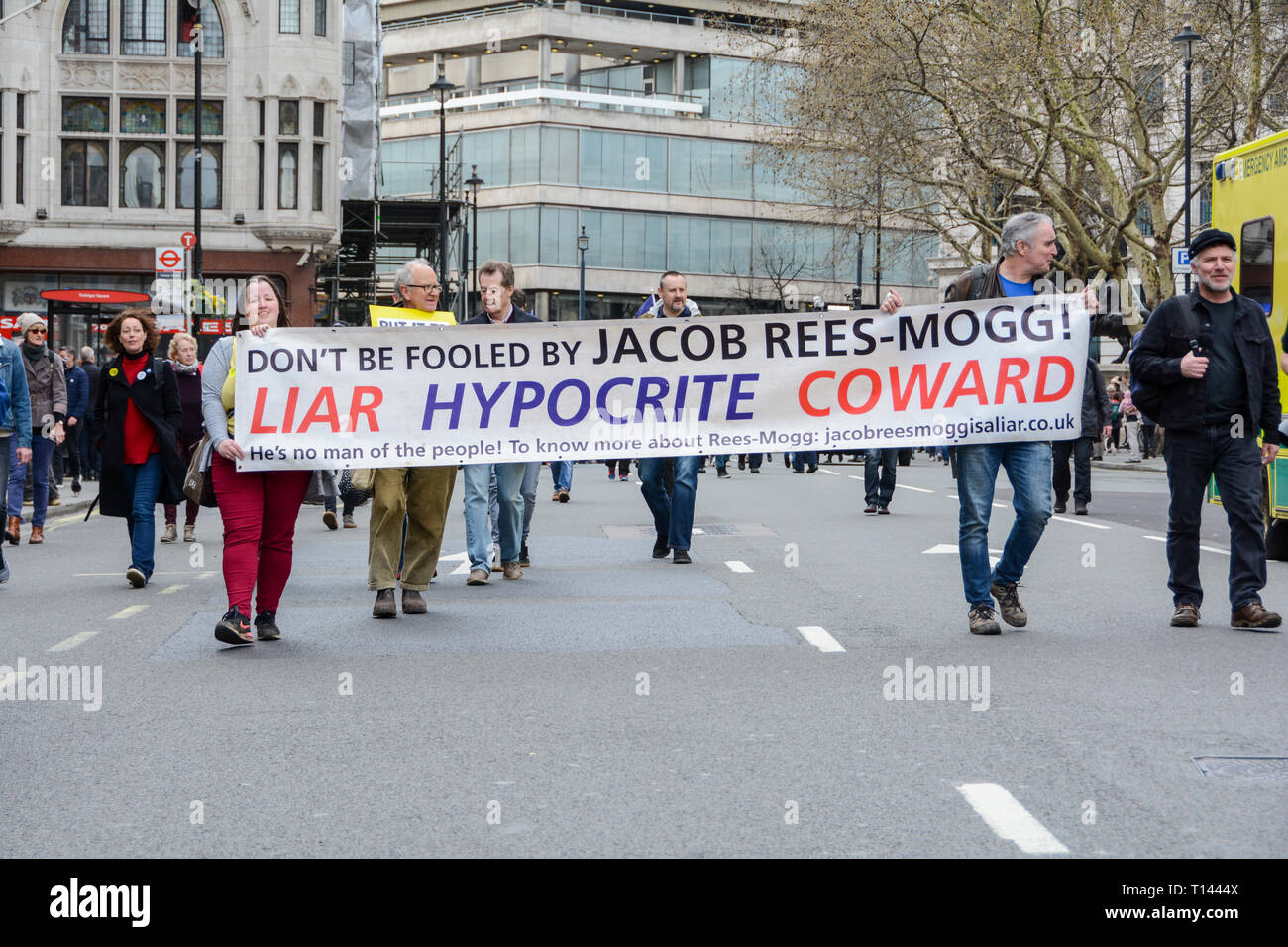 Londres, Angleterre, Royaume-Uni. 23 mars 2019. Brexit Mars vote du peuple de protestation © Benjamin John/ Alamy Live News. Banque D'Images