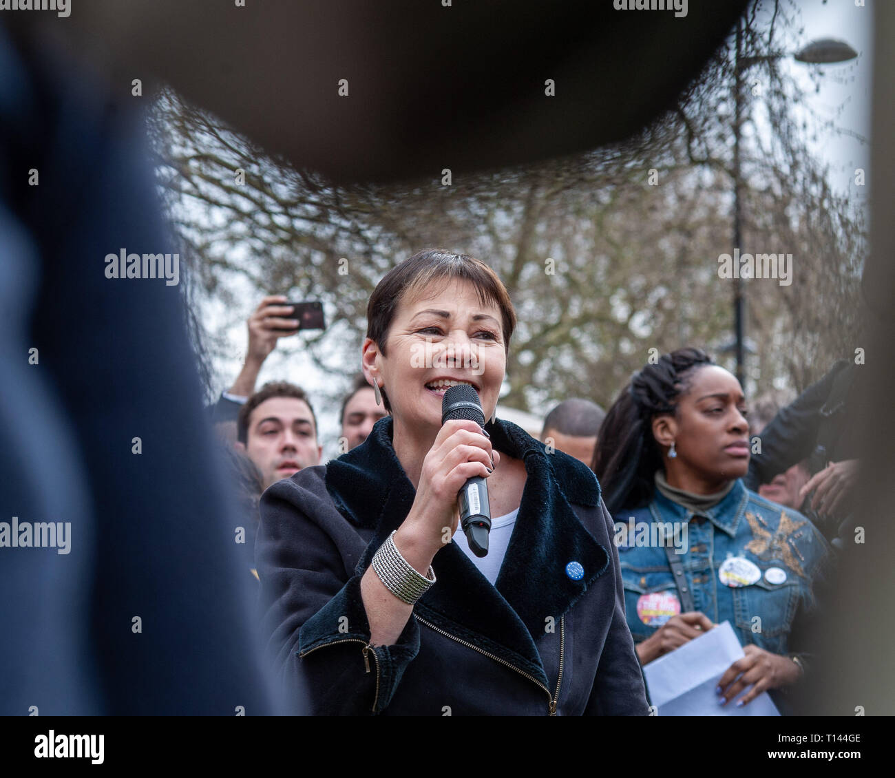 Londres, Royaume-Uni. 23 mars, 2019 passionnés.Le Président s'adresse à la foule de manifestants Credit : Oliver Monk/Alamy Live News Banque D'Images