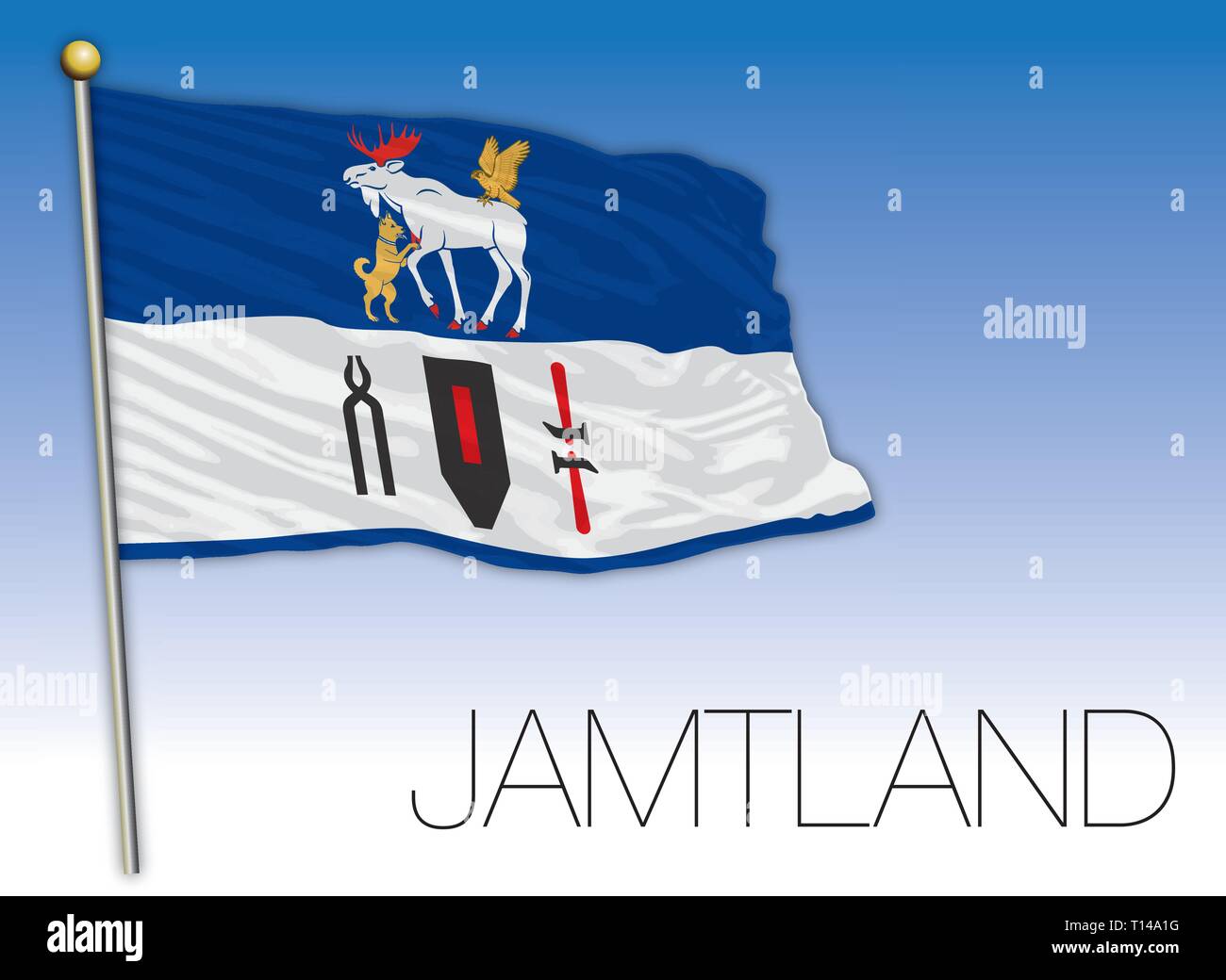 Drapeau régional de Jamtland, Suède, vector illustration Illustration de Vecteur