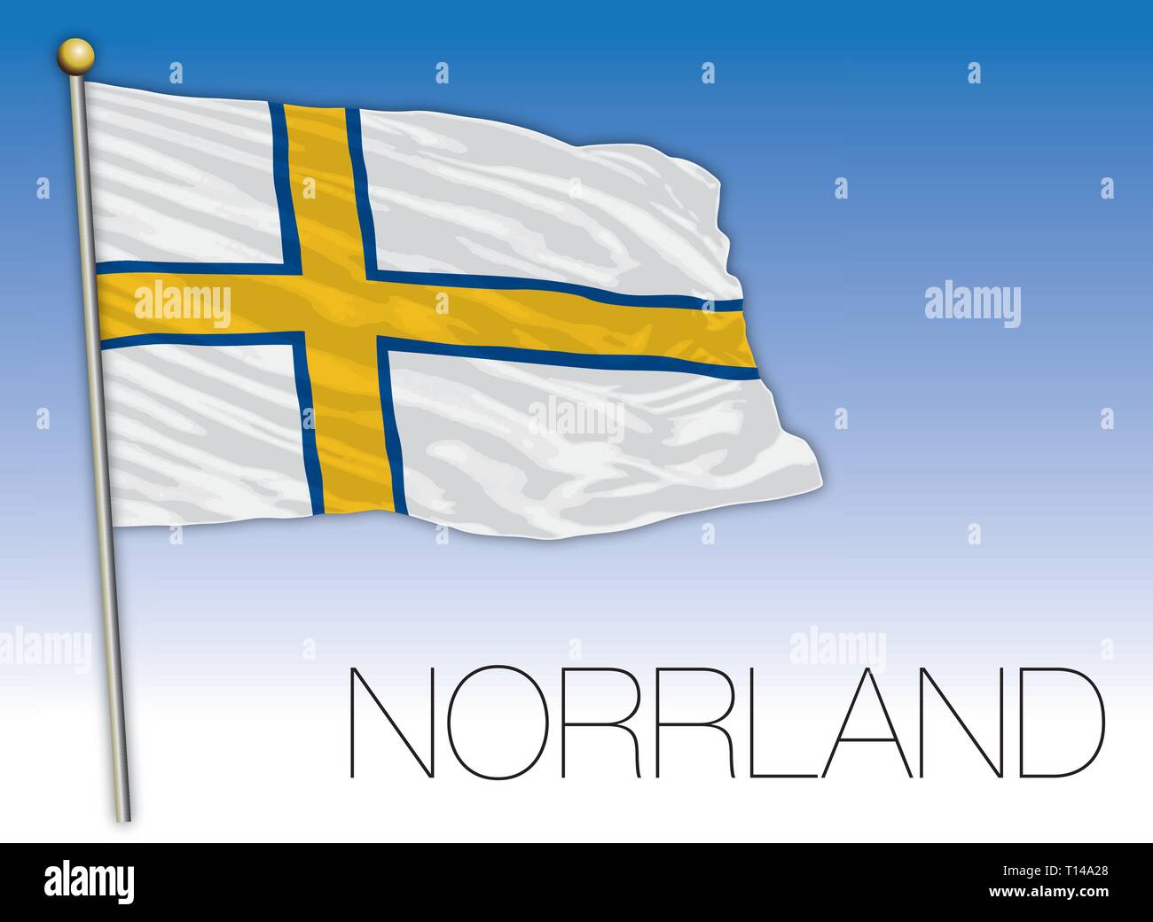 Drapeau régional Norrland, en Suède, vector illustration Illustration de Vecteur