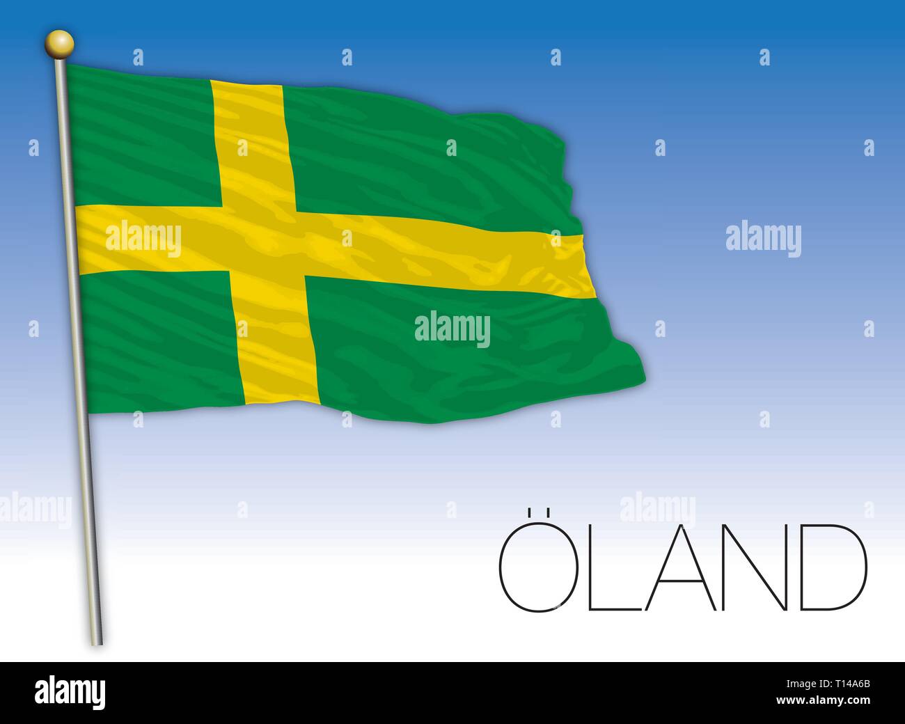 Drapeau régional Oland, Sweden, vector illustration Illustration de Vecteur