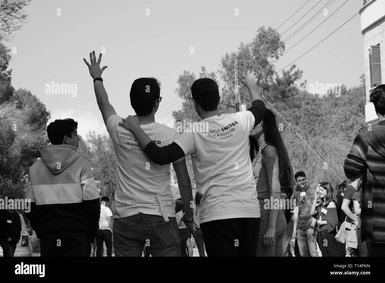 L'Amitié Chypre bicommunautaire Programme vise à créer des liens d'amitié et de confiance entre les jeunes des communautés de Chypre. Banque D'Images