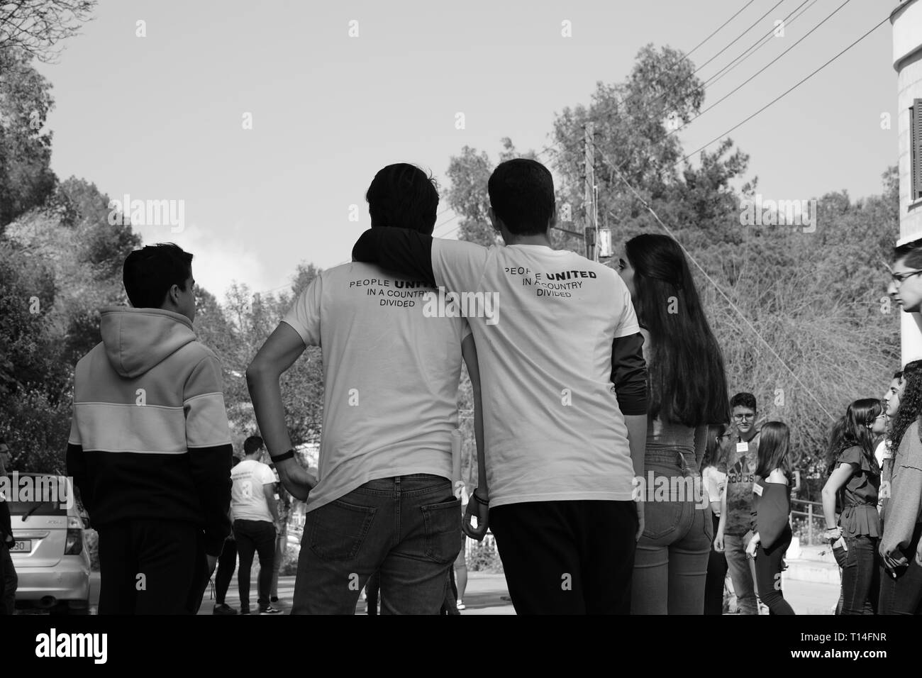 L'Amitié Chypre bicommunautaire Programme vise à créer des liens d'amitié et de confiance entre les jeunes des communautés de Chypre. Banque D'Images