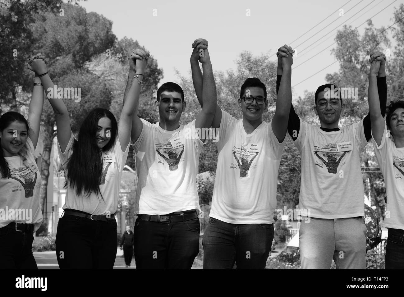 L'Amitié Chypre bicommunautaire Programme vise à créer des liens d'amitié et de confiance entre les jeunes des communautés de Chypre. Banque D'Images