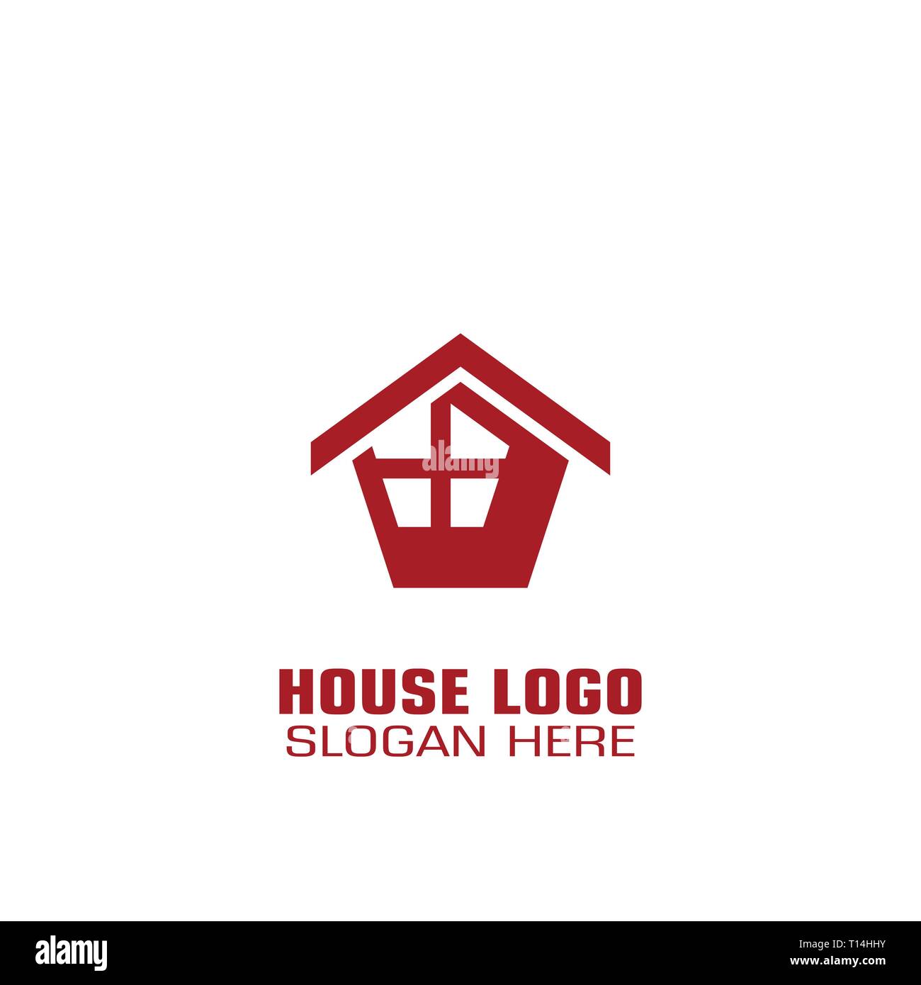Chambre modèle logo graphique, créatif immobilier, logo design plat simple. Illustration de Vecteur