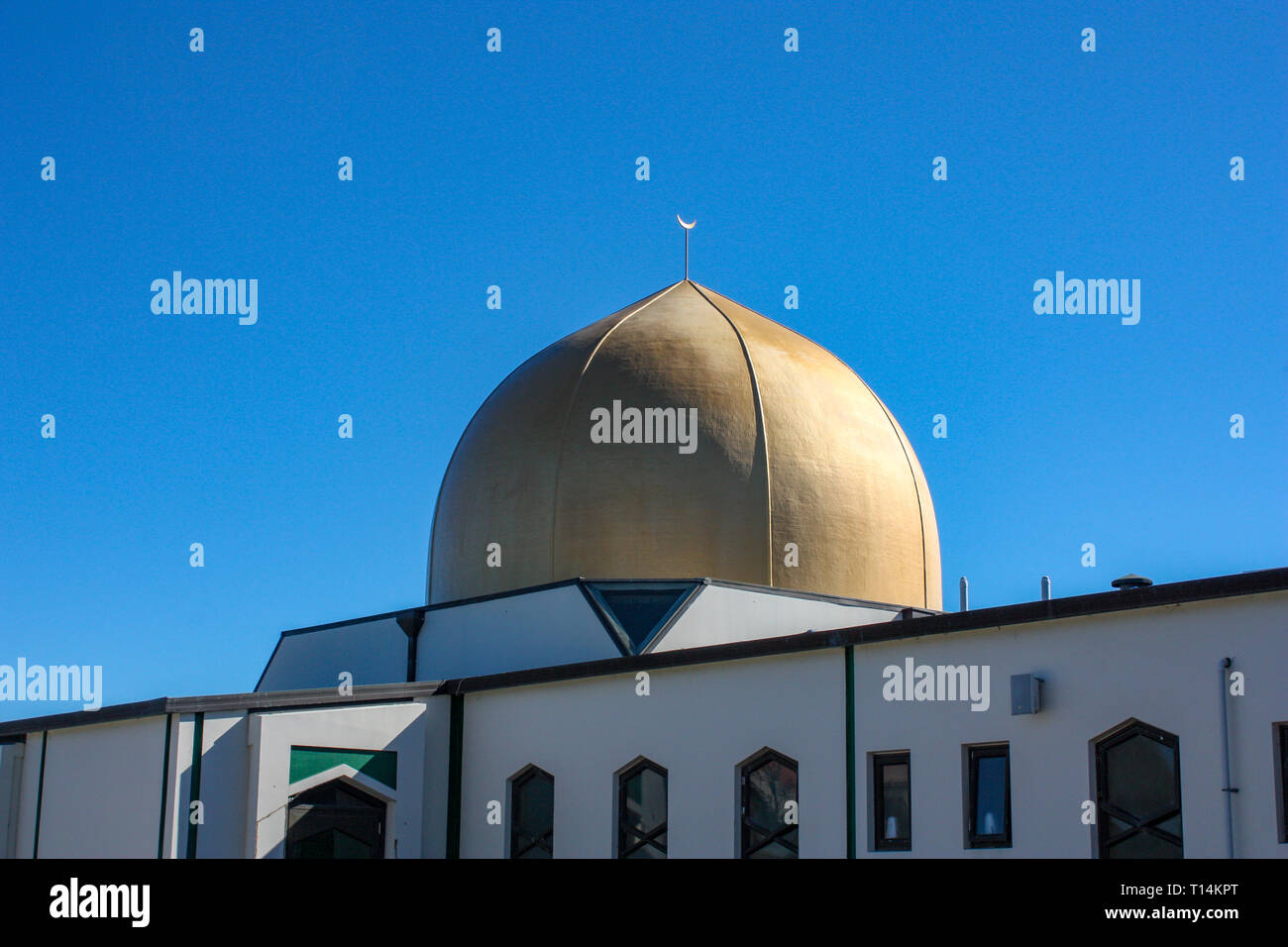Christchurch, Canterbury, Nouvelle-Zélande, : la mosquée Al Noor : la place de la mosquée le 15 mars 2019 coups de Christchurch Banque D'Images
