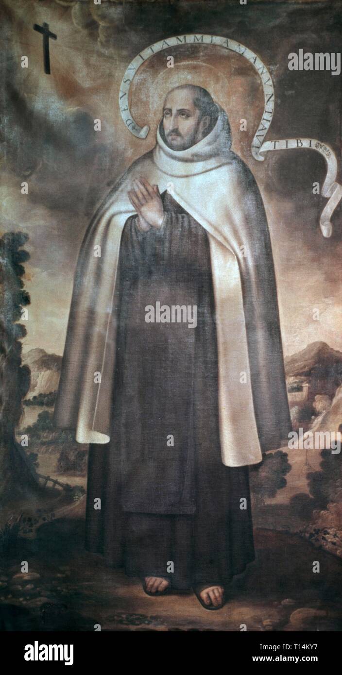 CRUZ , SAN JUAN DE LA JUAN YEPES ALVAREZ RELIGIOSO Y ESCRITOR ESPAÑOL .  1542 - 1591 FONTIVEROS FRASES OLEO ANONIMO PARTICULIER Photo Stock - Alamy