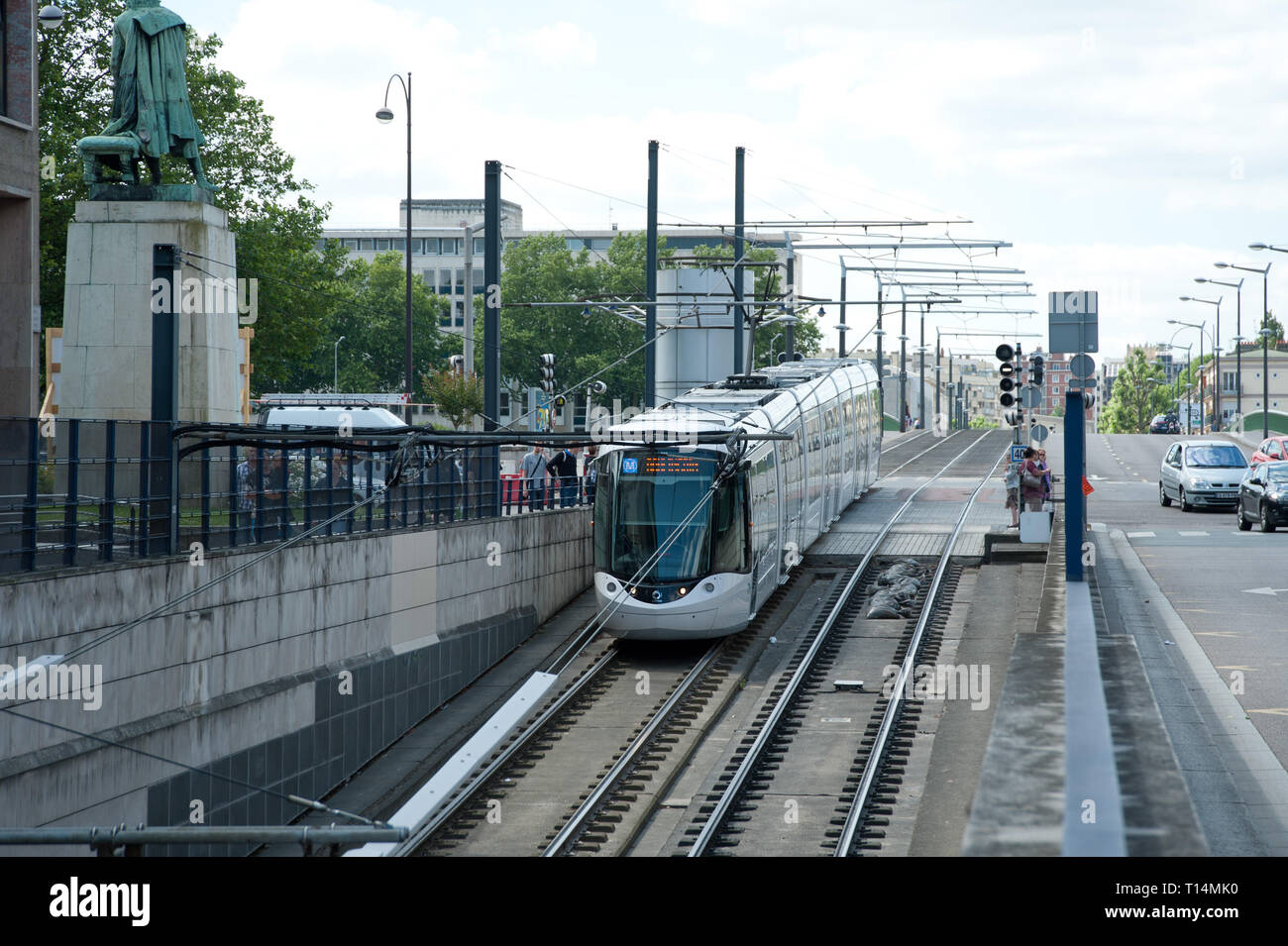 Rouen, Tramway Banque D'Images