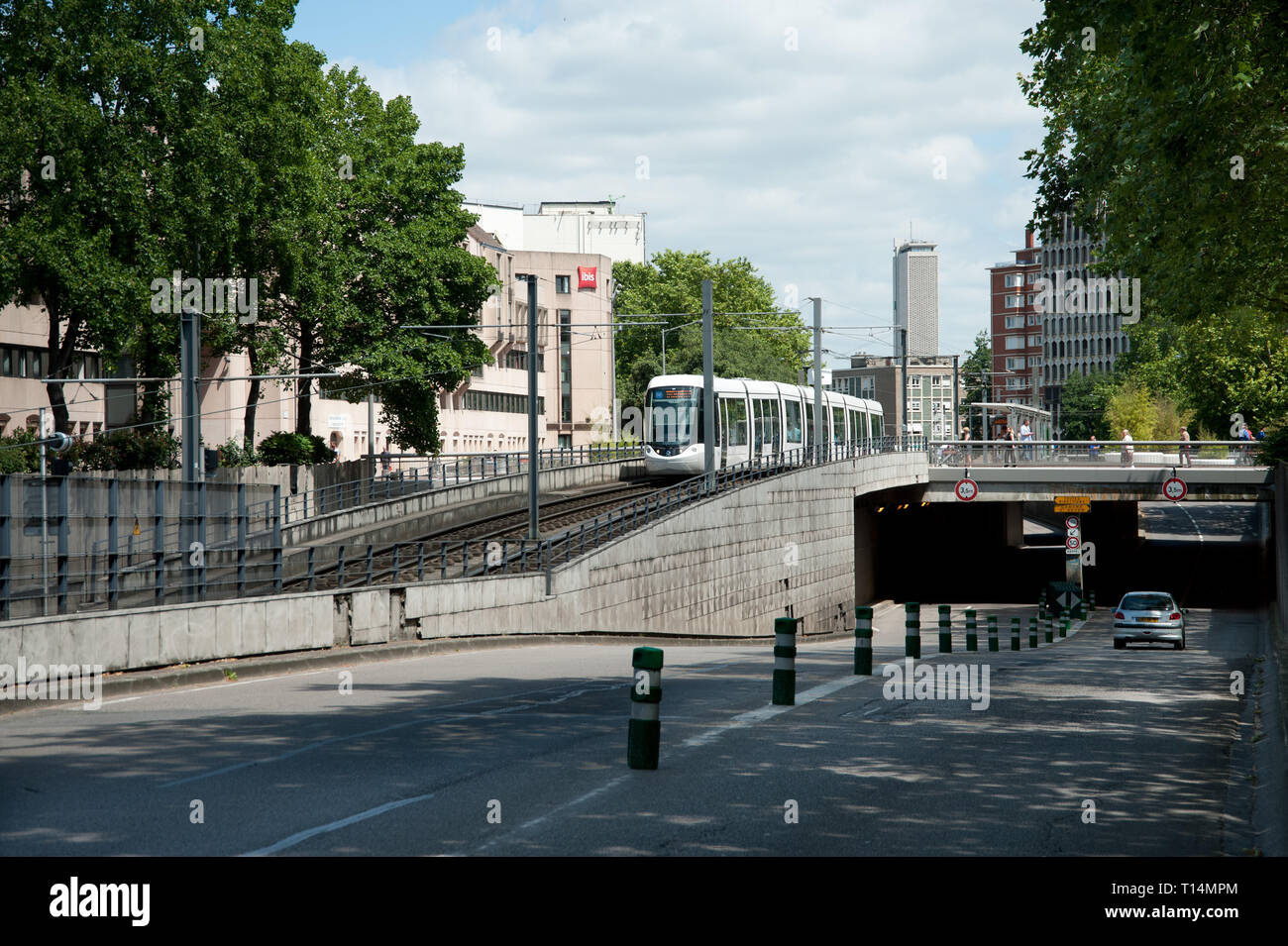 Rouen, Tramway, Gare Saint-Sever - Rouen, de tramway, de la gare de Saint-Sever Banque D'Images