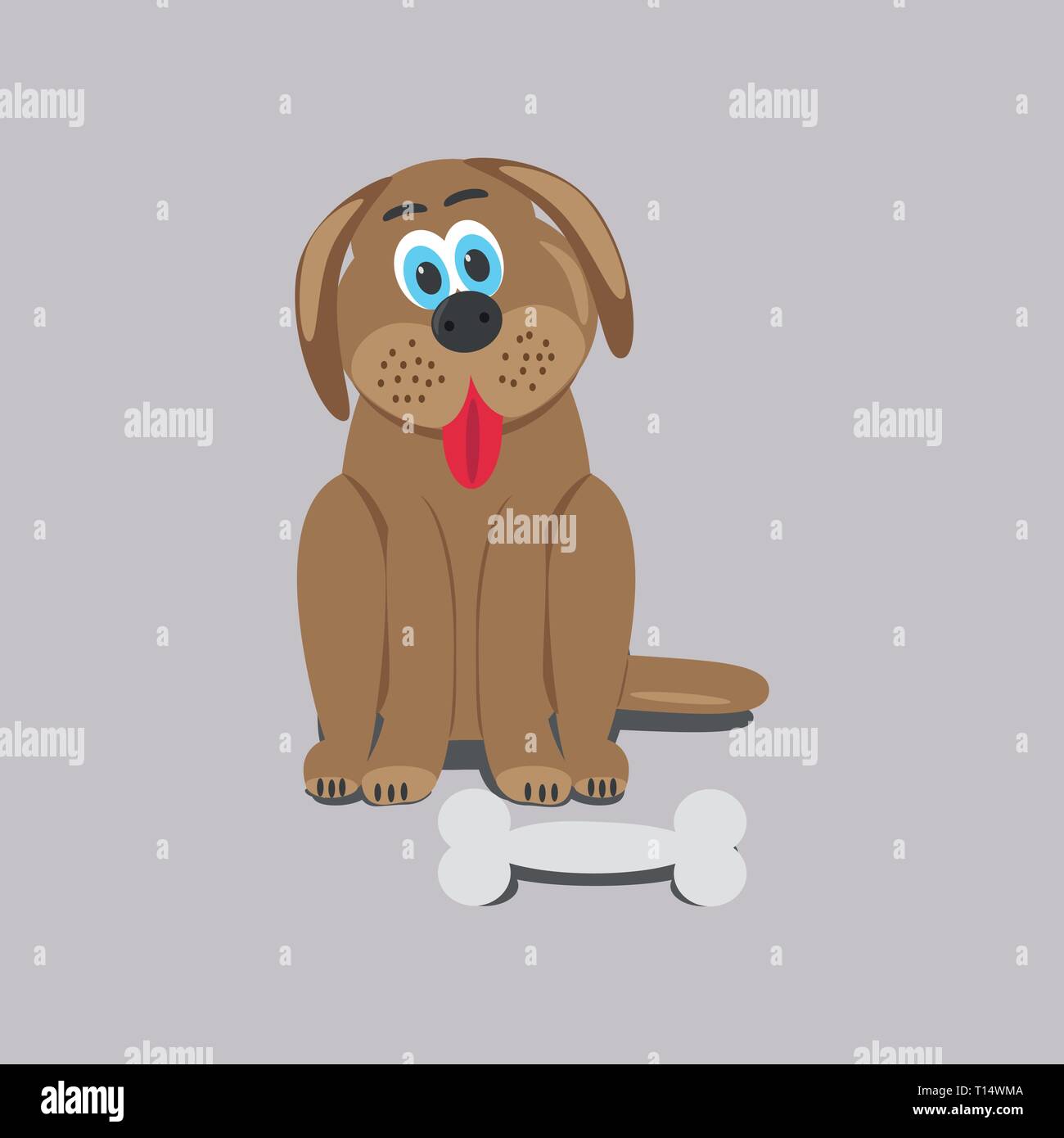 Caricature de big bone avec chiens Illustration de Vecteur