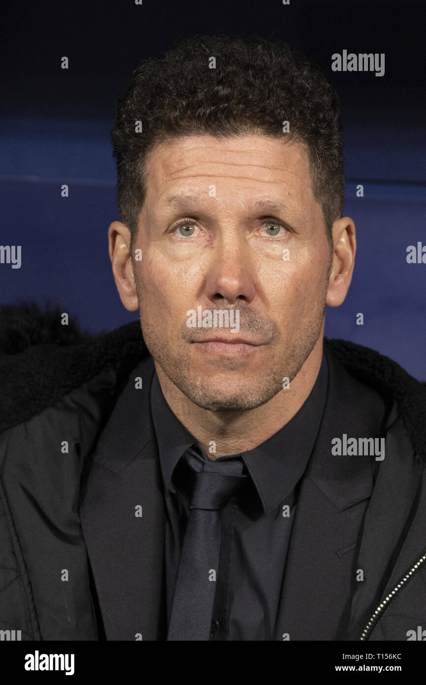 Diego Simeone au cours de l'Atlético de Madrid et de la Juventus match dans le cadre de la 16e ronde de Ligue des champions au stade Metropolitano de Wanda à Madrid avec : Diego Simeone Où : Madrid, Espagne Quand : 20 Feb 2019 Crédit : Oscar Gonzalez/WENN.com Banque D'Images