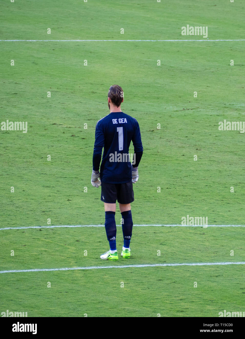 David de GEA dans le match que le FC Barcelone Manchester United a battu à la Coupe des Champions internationaux Banque D'Images