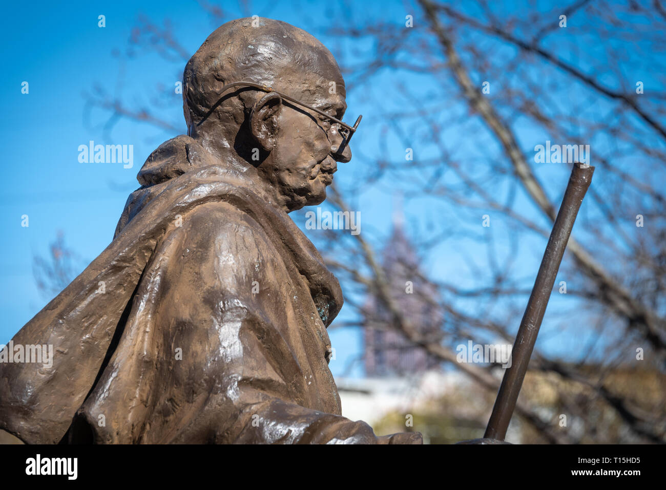 Mahatma Gandhi statue au centre d'accueil de la Martin Luther King, Historical Park à Atlanta, Géorgie. (USA) Banque D'Images