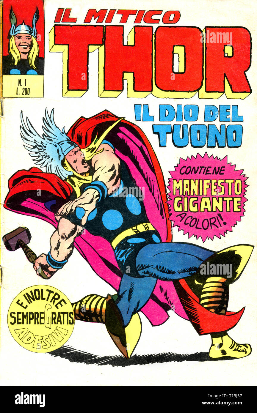 Italie - 1971 : première édition de Marvel comic books, couvrir de la Mighty Thor, dieu du Tonnerre Banque D'Images