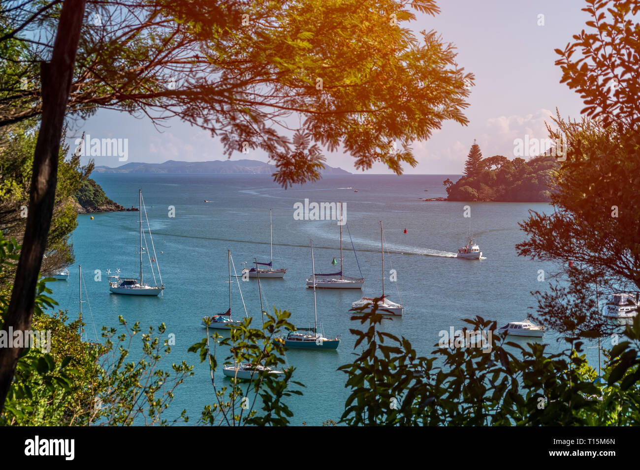 Une belle vue sur le port de Poros historique dans l'extrême nord de la Nouvelle-Zélande Banque D'Images