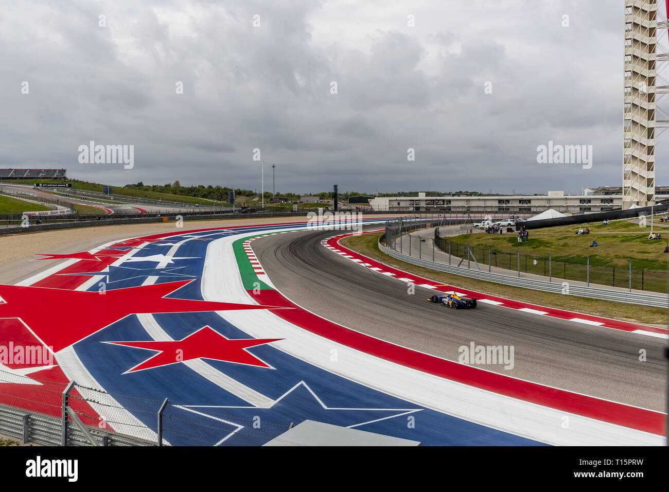 Austin, Texas, États-Unis. Mar 23, 2019. ALEXANDER ROSSI (27) des États-Unis passe par les tours au cours de la pratique pour l'Indycar classique au Circuit Of The Americas à Austin, Texas. (Crédit Image : © Walter G Arce Sr Asp Inc/ASP) Banque D'Images