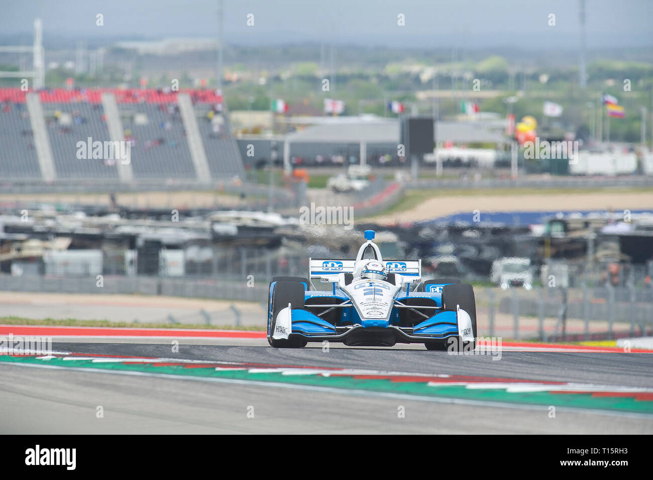 Austin, Texas, États-Unis. Mar 23, 2019. Josef Newgarden # 02 Chevrolet avec l'équipe Penske en action pratique 3 à l'Indycar Classic, le circuit des Amériques à Austin, Texas. Mario Cantu/CSM/Alamy Live News Banque D'Images