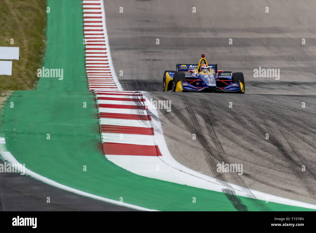 Austin, Texas, États-Unis. Mar 23, 2019. ALEXANDER ROSSI (27) des États-Unis passe par les tours au cours de la pratique pour l'Indycar classique au Circuit Of The Americas à Austin, Texas. (Crédit Image : © Walter G Arce Sr Asp Inc/ASP) Banque D'Images