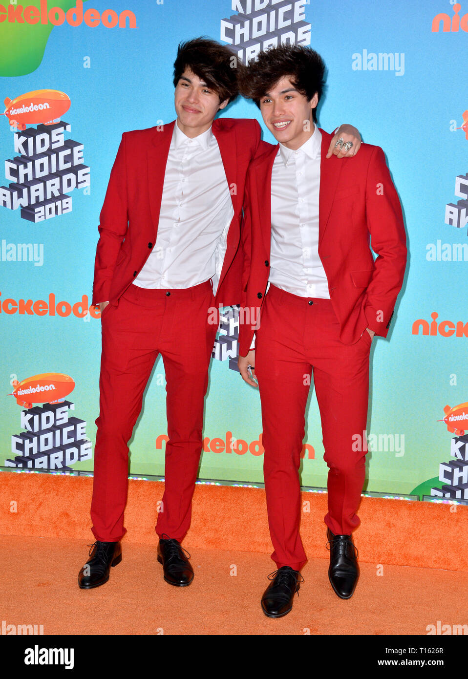 Los Angeles, USA. Mar 23, 2019. Alan Stokes & Alex Stokes à Nickelodeon's Kids' Choice Awards 2019 à USC Galen Center. Photo : Paul Smith/Featureflash Crédit : Paul Smith/Alamy Live News Banque D'Images