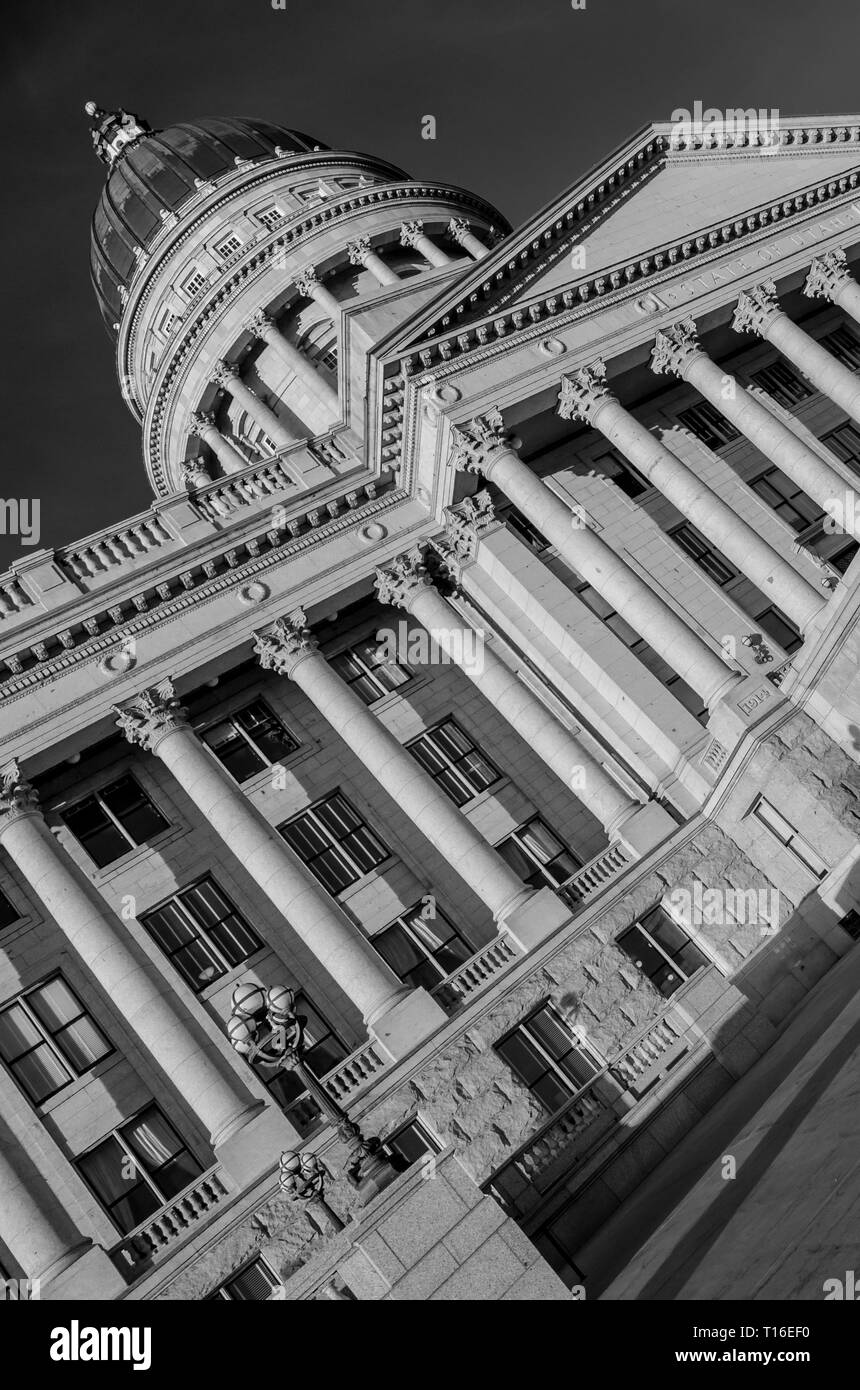 Vue frontale du capitole de l'état de l'Utah à Salt Lake City. United States. Banque D'Images