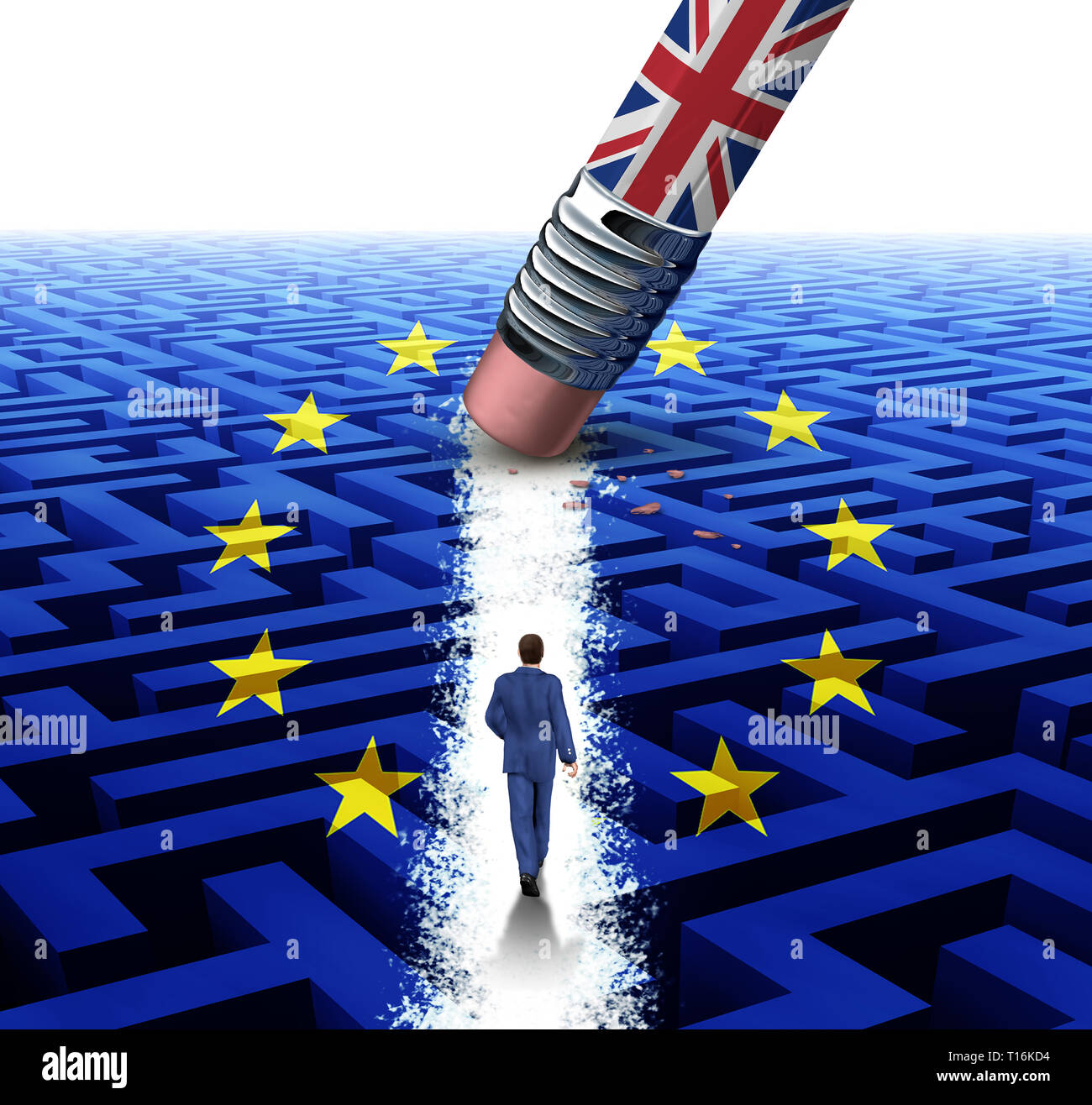 Le Royaume-Uni et l'Union européenne et la Grande-Bretagne Europe changement et décision l'indépendance comme un brexit quitter ou nouvelle notion de référendum ou vote Euro zone crisis. Banque D'Images