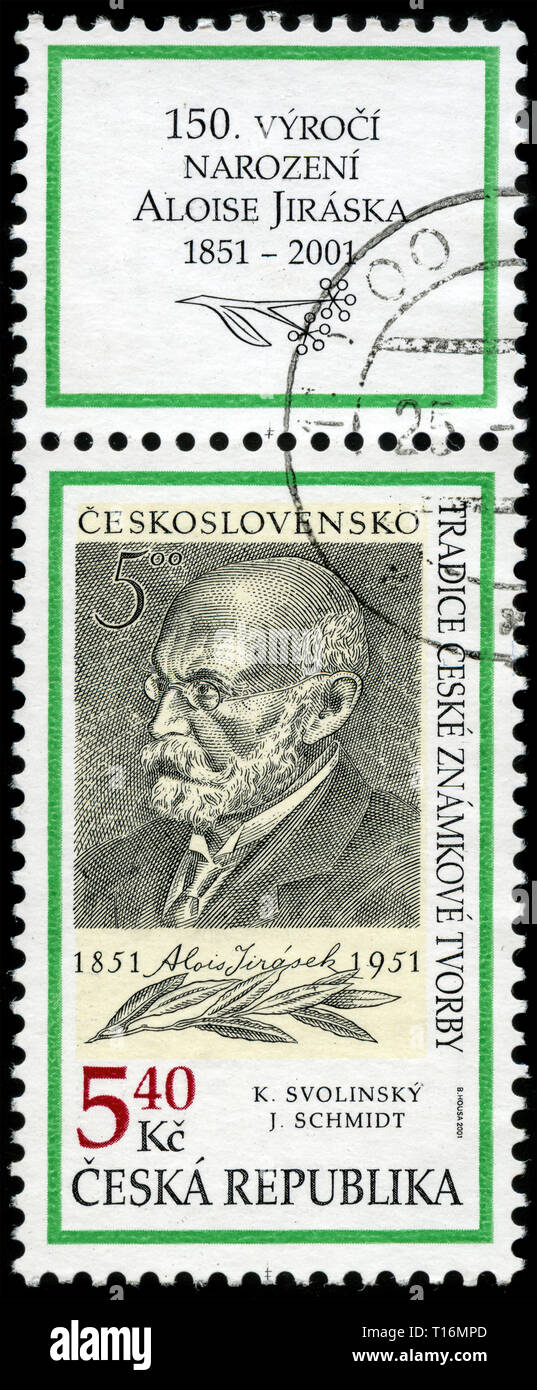 Timbre-poste de la République tchèque dans la tradition de la production de timbres tchèque série émise en 2001 Banque D'Images