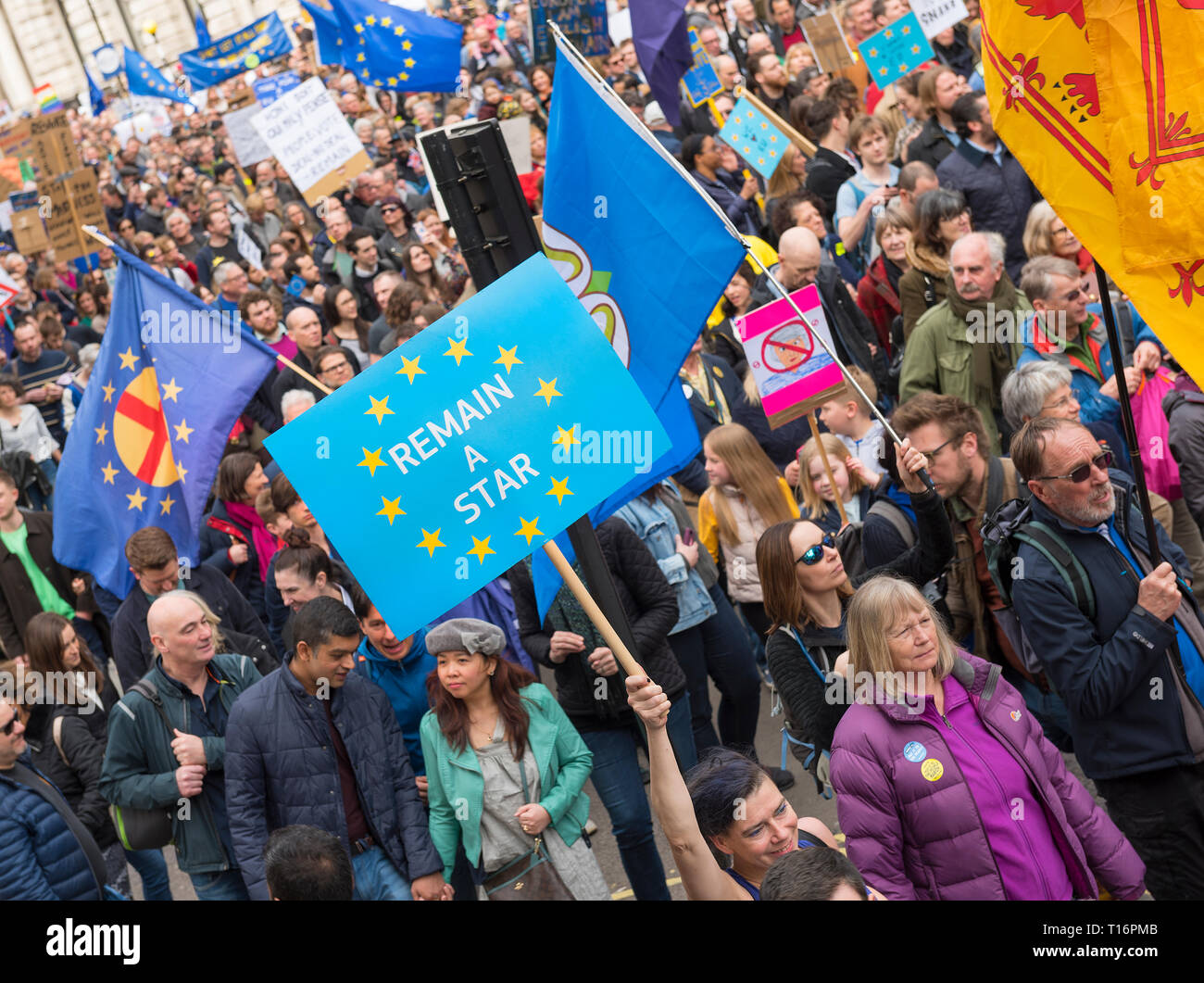 Peuples autochtones Mars pour un vote sur Brexit, Samedi 23 Mars 2019 Banque D'Images