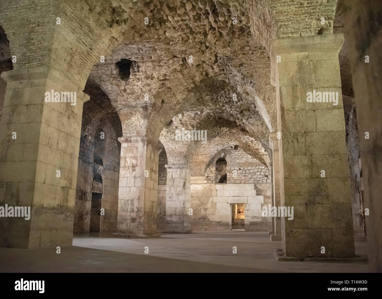 La Croatie, Split - Juin 2018 : l'empereur romain Dioclétien catacombes à Split. Utilisé comme lieu de tournage pour la série TV Game of Thrones Banque D'Images