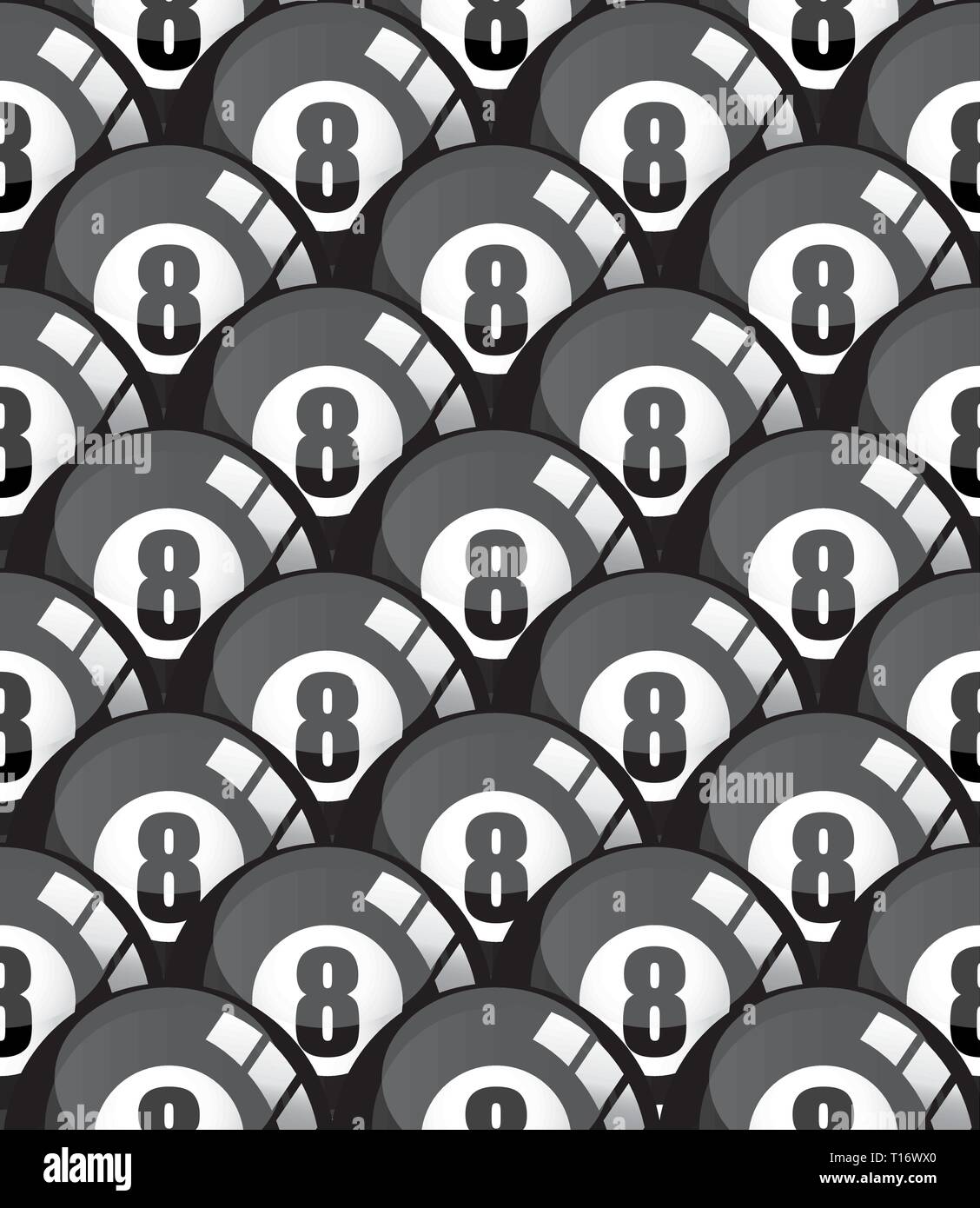 Boules de billard billards pool - huit - 8 balls - noir avec reflets, arrière-plan transparent, vector illustration Illustration de Vecteur