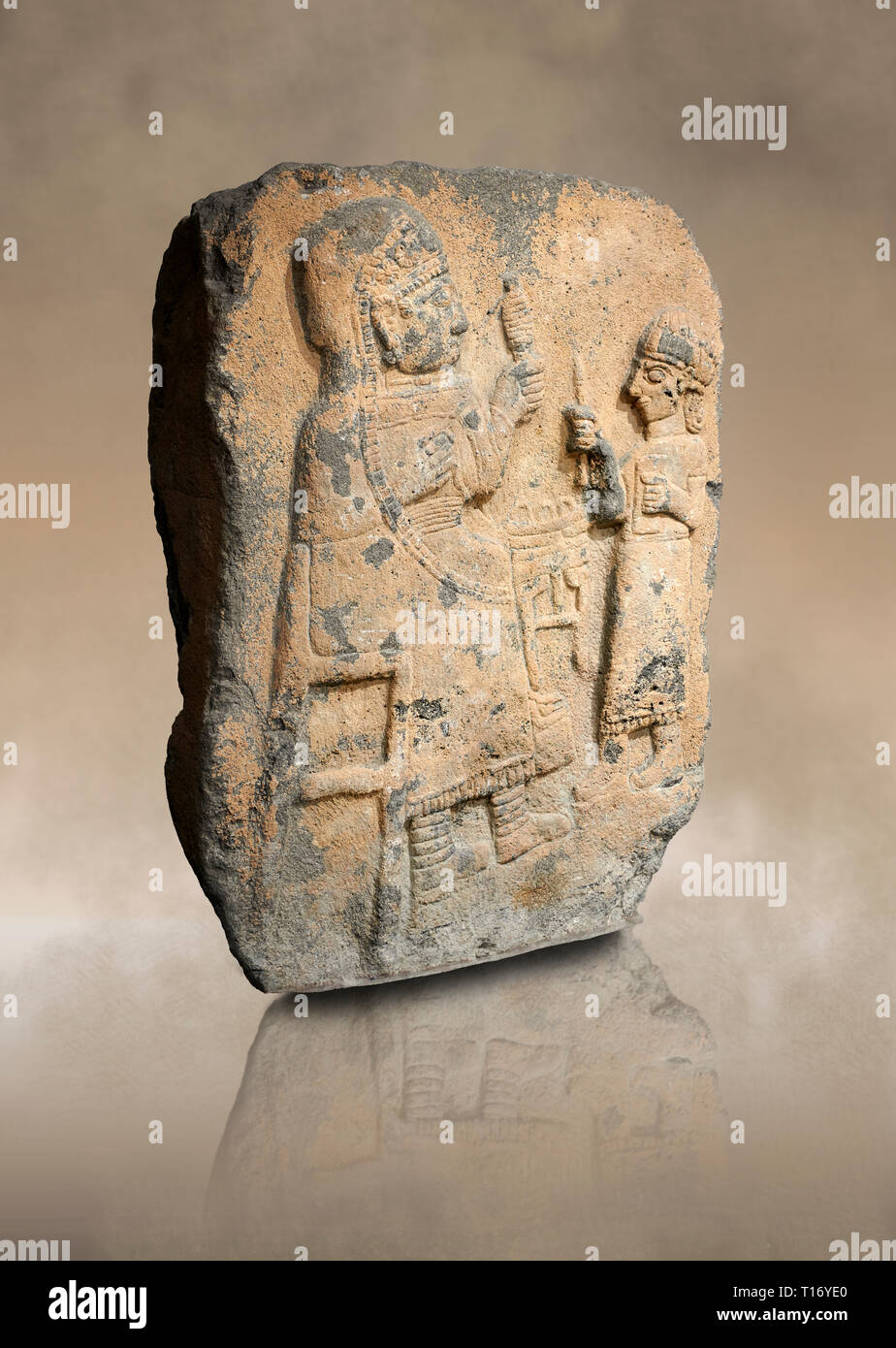 Monumental sculpture relief Hittite. La fin de période Hittite - 900-700 BC. Musée Archéologique d'Adana, Turquie. Banque D'Images