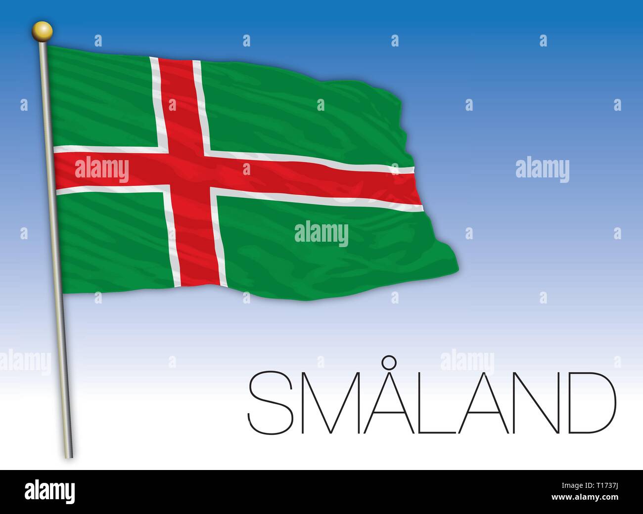 Drapeau régional Smaland, Suède, vector illustration Illustration de Vecteur