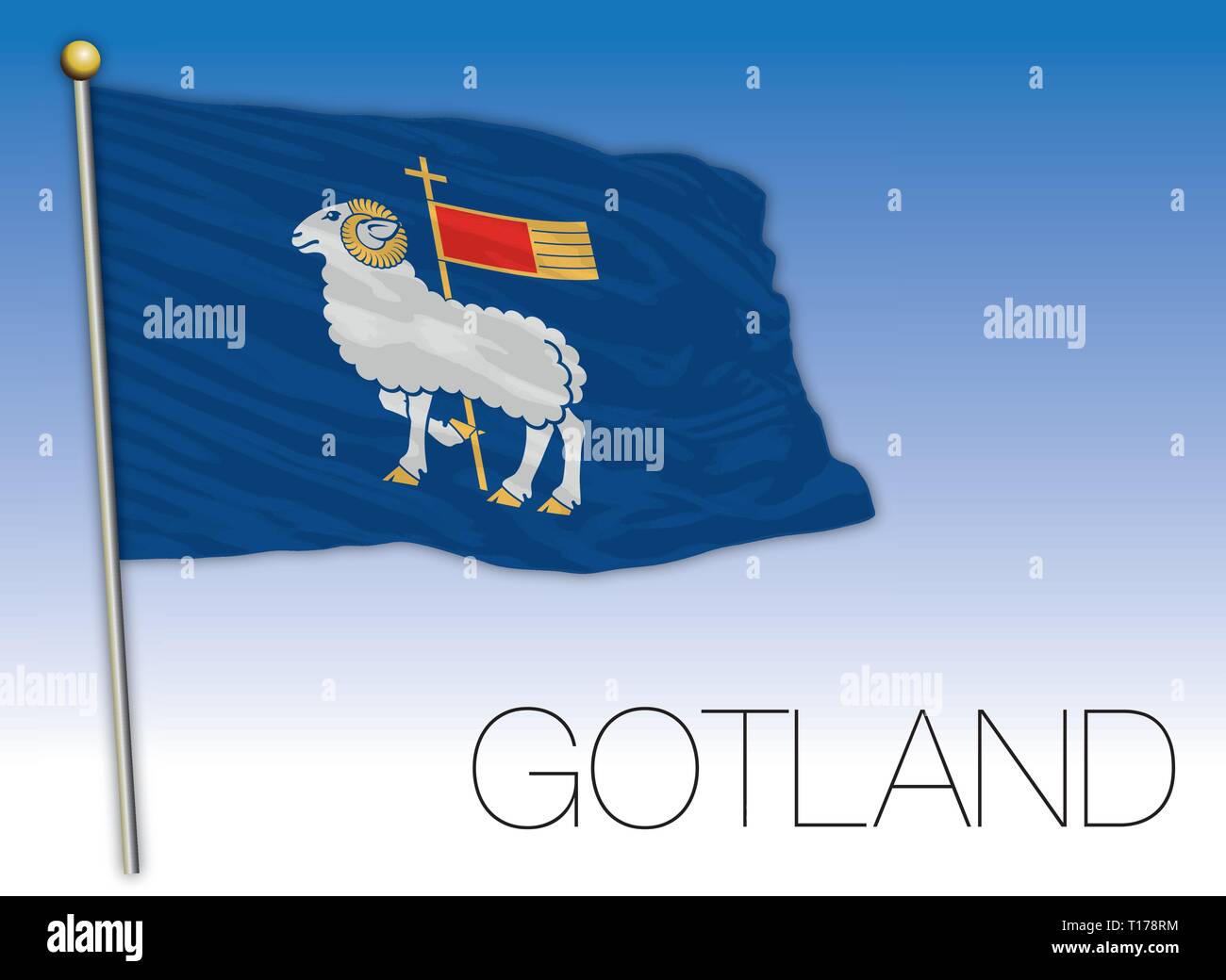 Drapeau régional de Gotland, Suède, vector illustration Illustration de Vecteur