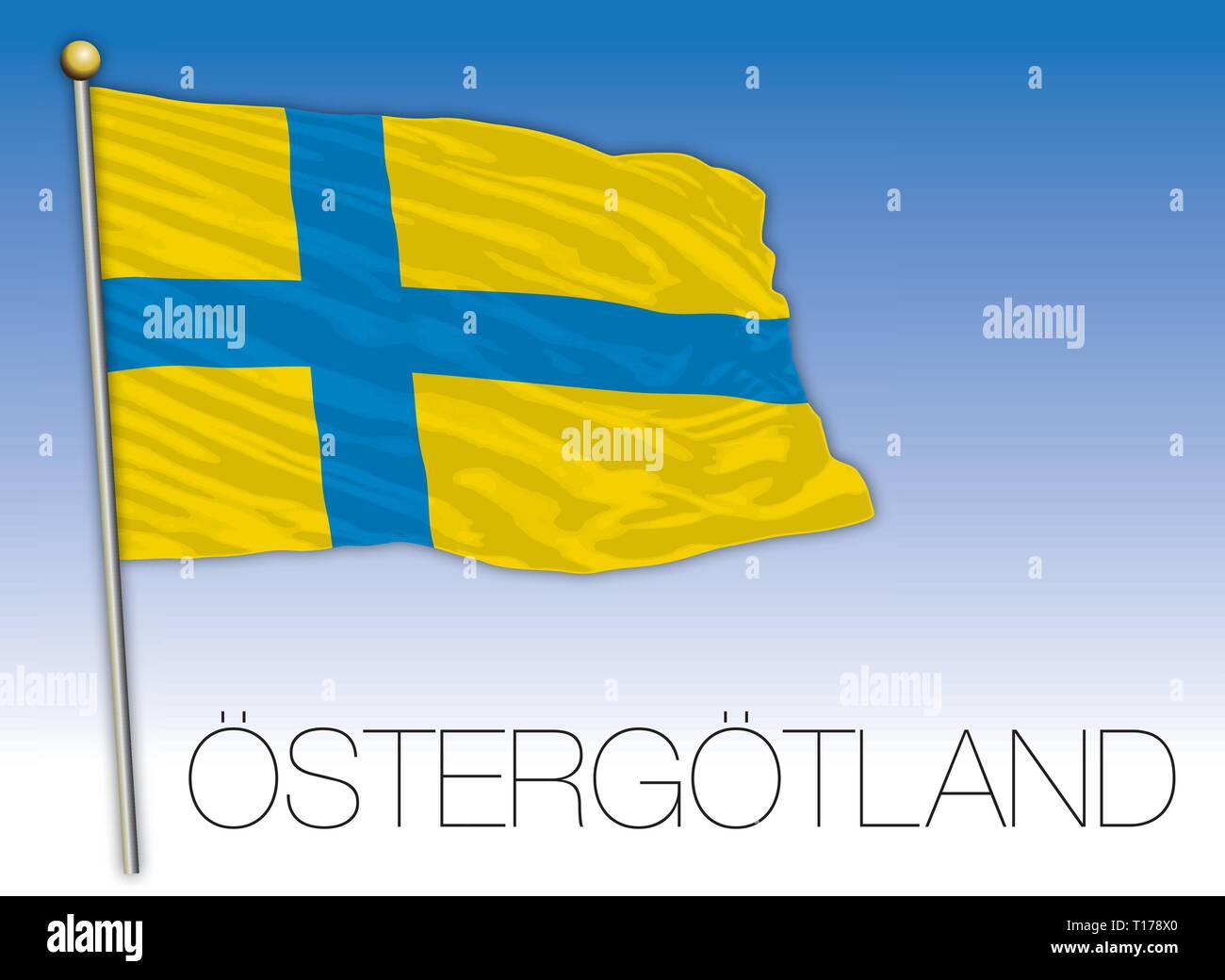 Drapeau régional océan, Suède, vector illustration Illustration de Vecteur