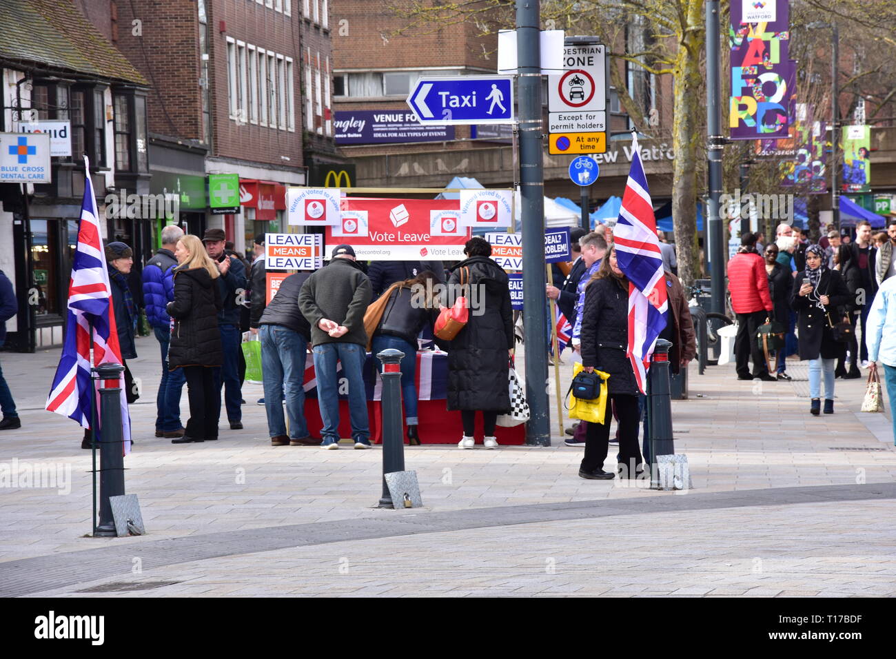 Brexit laisser à Watford Banque D'Images