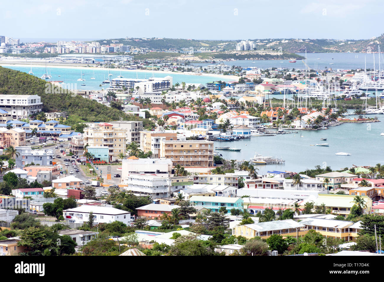 Simpson Bay du belvédère de la baie de Cass, St Maarten, Saint Martin, Petites Antilles, Caraïbes Banque D'Images