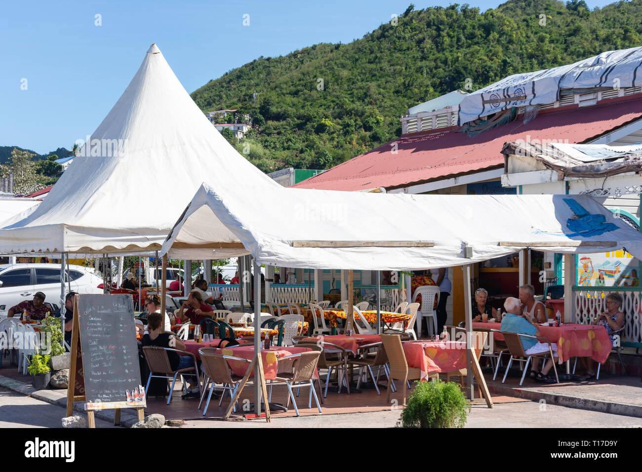 Restaurant Chez Coco, Boulevard de France, Marigot, Saint Martin, Petites Antilles, Caraïbes Banque D'Images