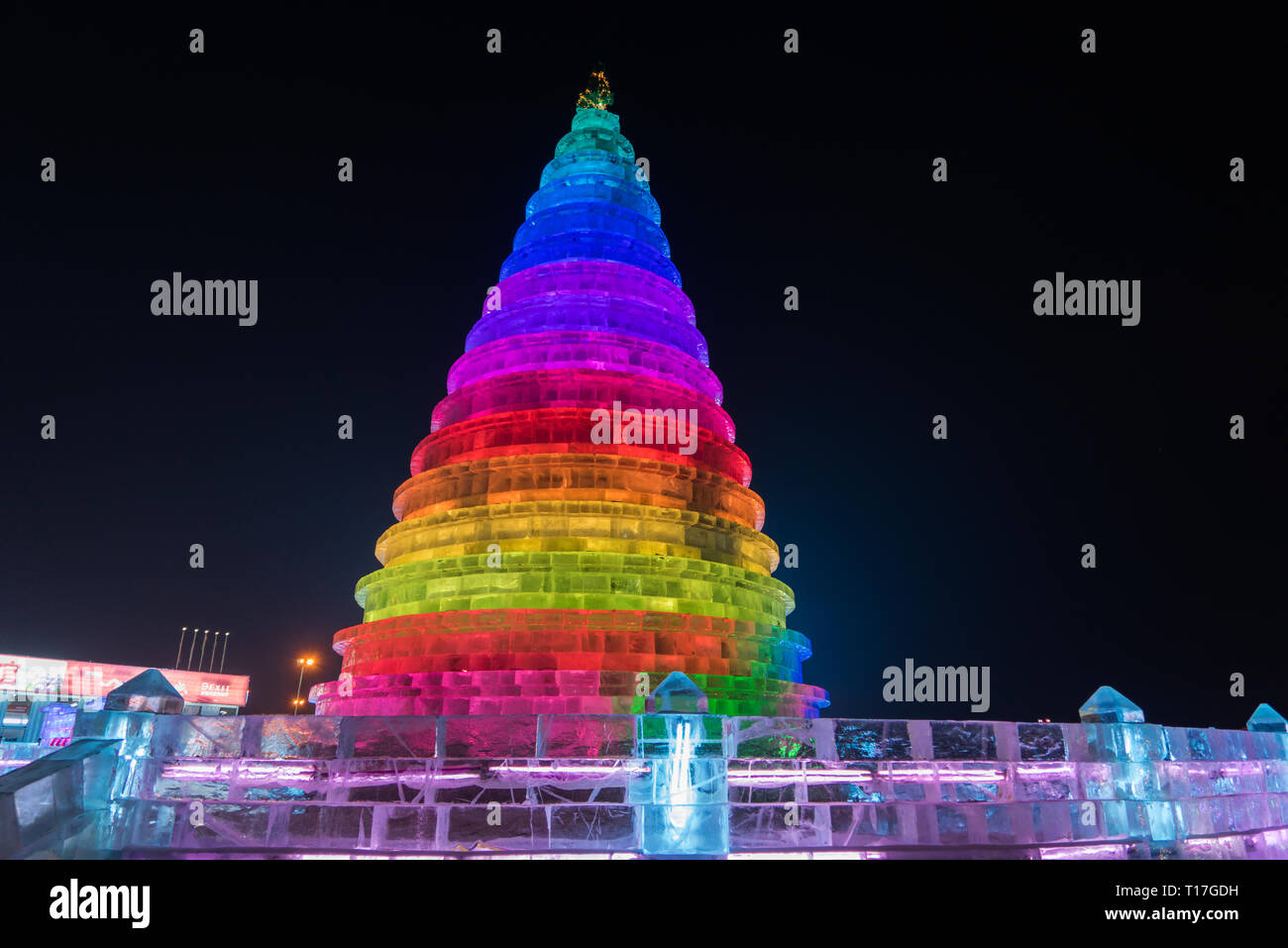 Festival International de la neige et la glace qui se tient chaque hiver dans la région de Harbin, Chine Banque D'Images