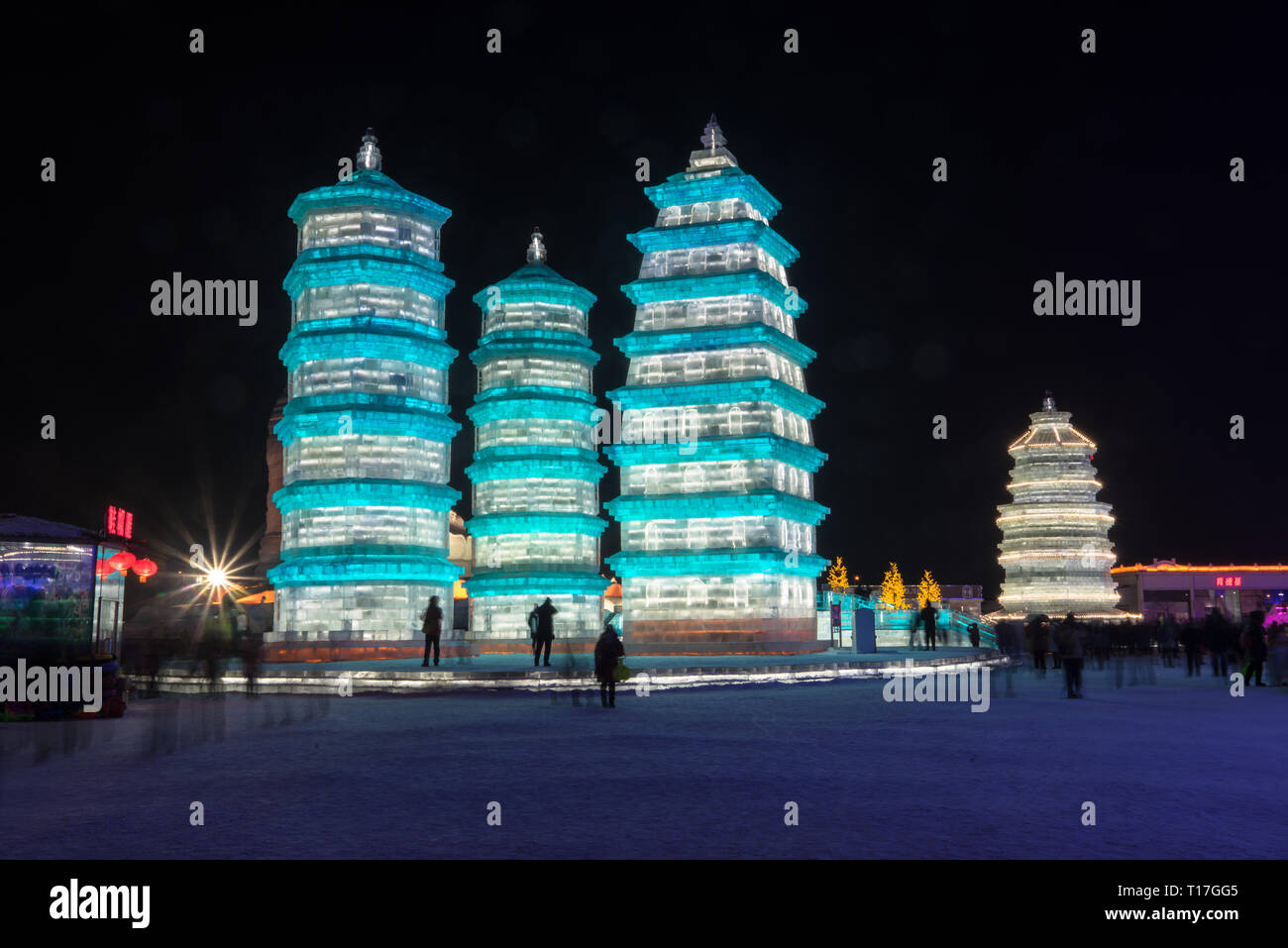 Festival International de la neige et la glace qui se tient chaque hiver dans la région de Harbin, Chine Banque D'Images