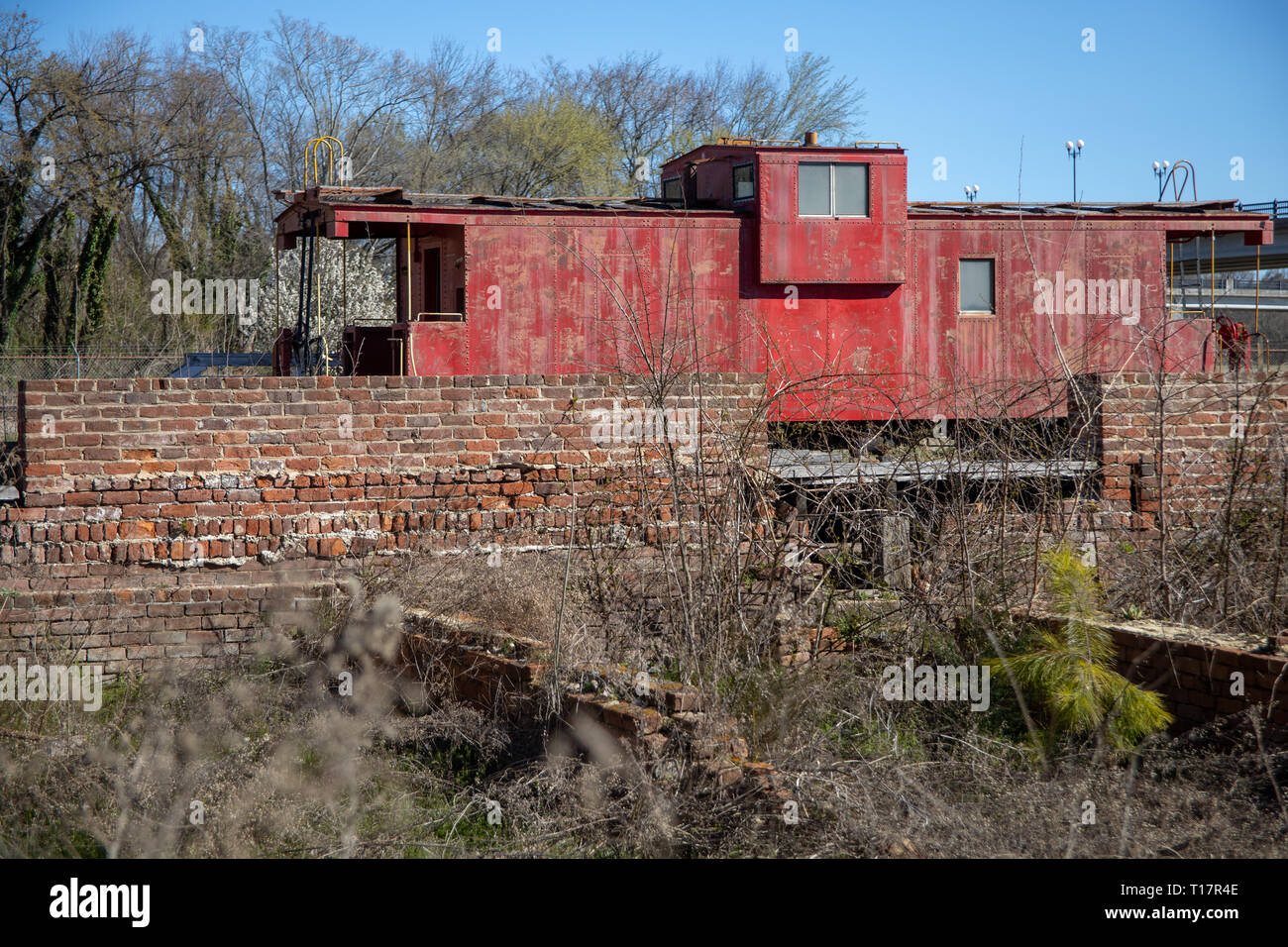 Vieux train wagon - abandonné. Banque D'Images