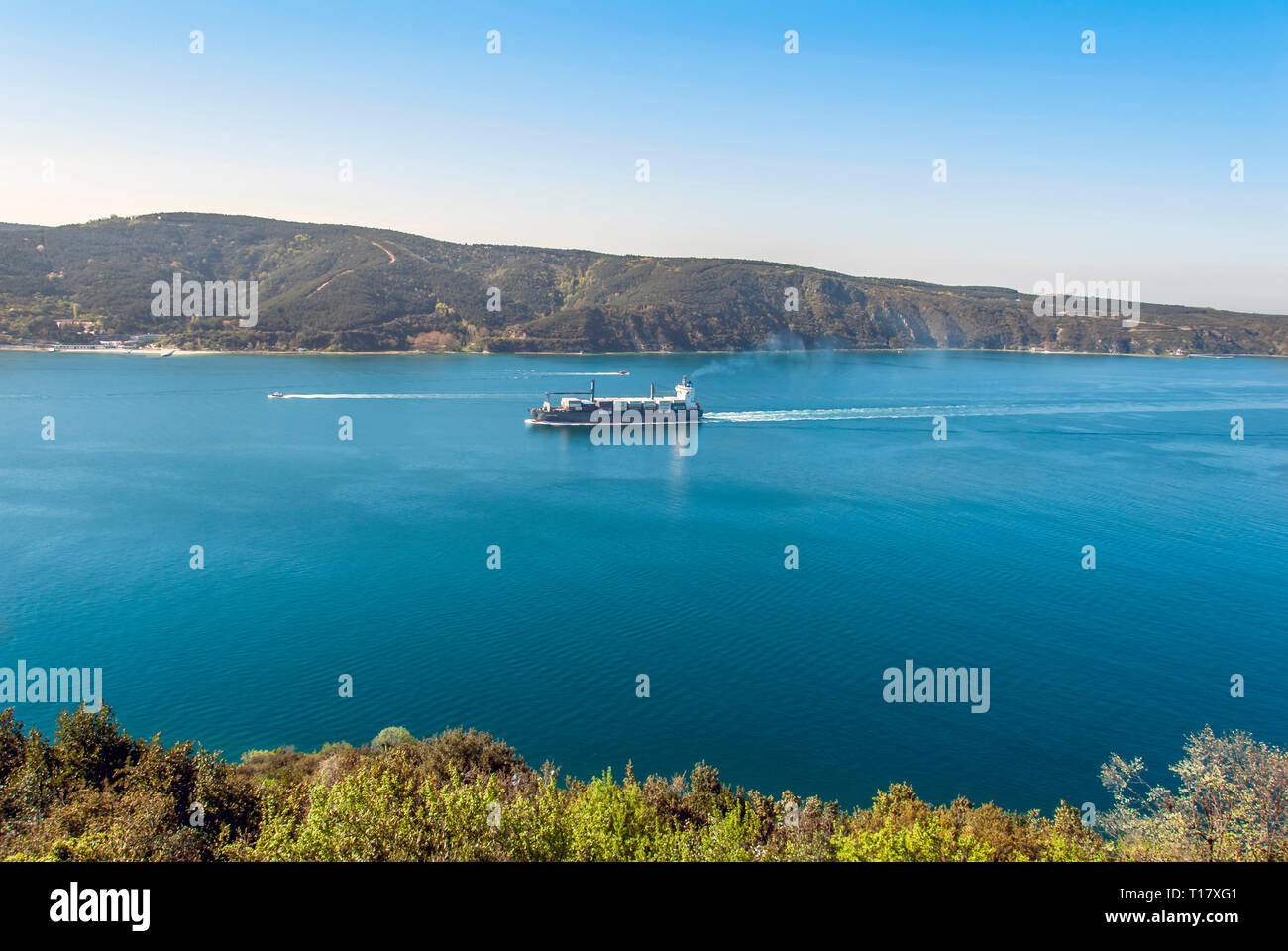 Istanbul, Turquie, 17 avril 2006 : Bosphore Anadolu Kavagi, navire, de la Mer Noire Banque D'Images