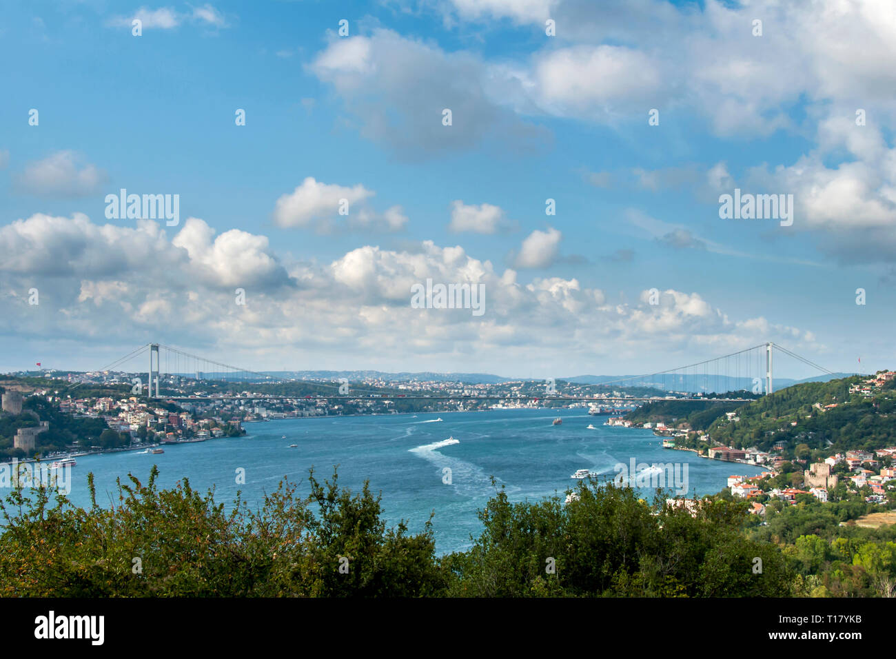 Istanbul, Turquie, 20 août 2016 : Bosphore, le pont Fatih Sultan Mehmet Banque D'Images