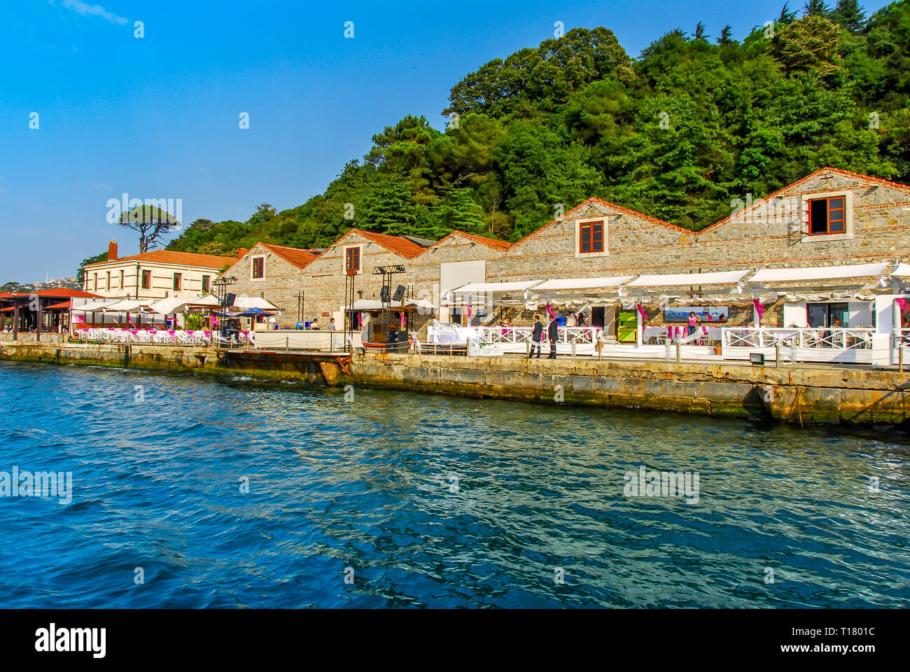 Istanbul, Turquie, 02 Septembre 2017 : Bosphore, établissement Social, Cubuklu, Beykoz Banque D'Images