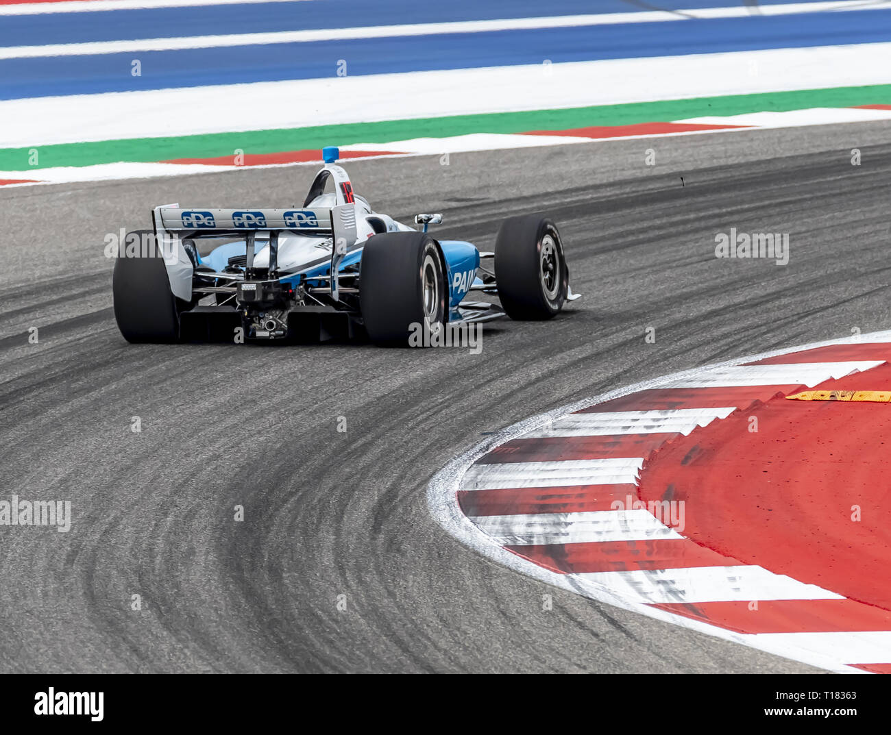 Austin, Texas, États-Unis. Mar 23, 2019. JOSEF NEWGARDEN (2) des États-Unis passe par les tours au cours de la pratique pour l'Indycar classique au Circuit Of The Americas à Austin, Texas. (Crédit Image : © Walter G Arce Sr Asp Inc/ASP) Credit : ZUMA Press, Inc./Alamy Live News Banque D'Images