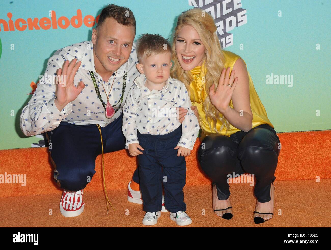 Los Angeles, CA, USA. Mar 23, 2019. Spencer Pratt, Heidi Montag, Pierre canonnier aux arrivées de Nickelodeon Kids Choice Awards 2019 - Partie 2, l'USC Galen Center, Los Angeles, CA, 23 mars 2019. Credit : Elizabeth Goodenough/Everett Collection/Alamy Live News Banque D'Images