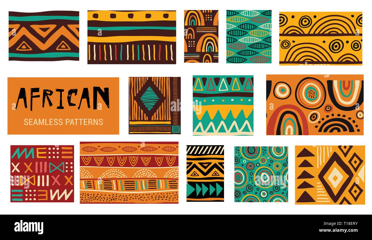 L'art moderne africain sans motifs. Collection Vector Illustration de Vecteur